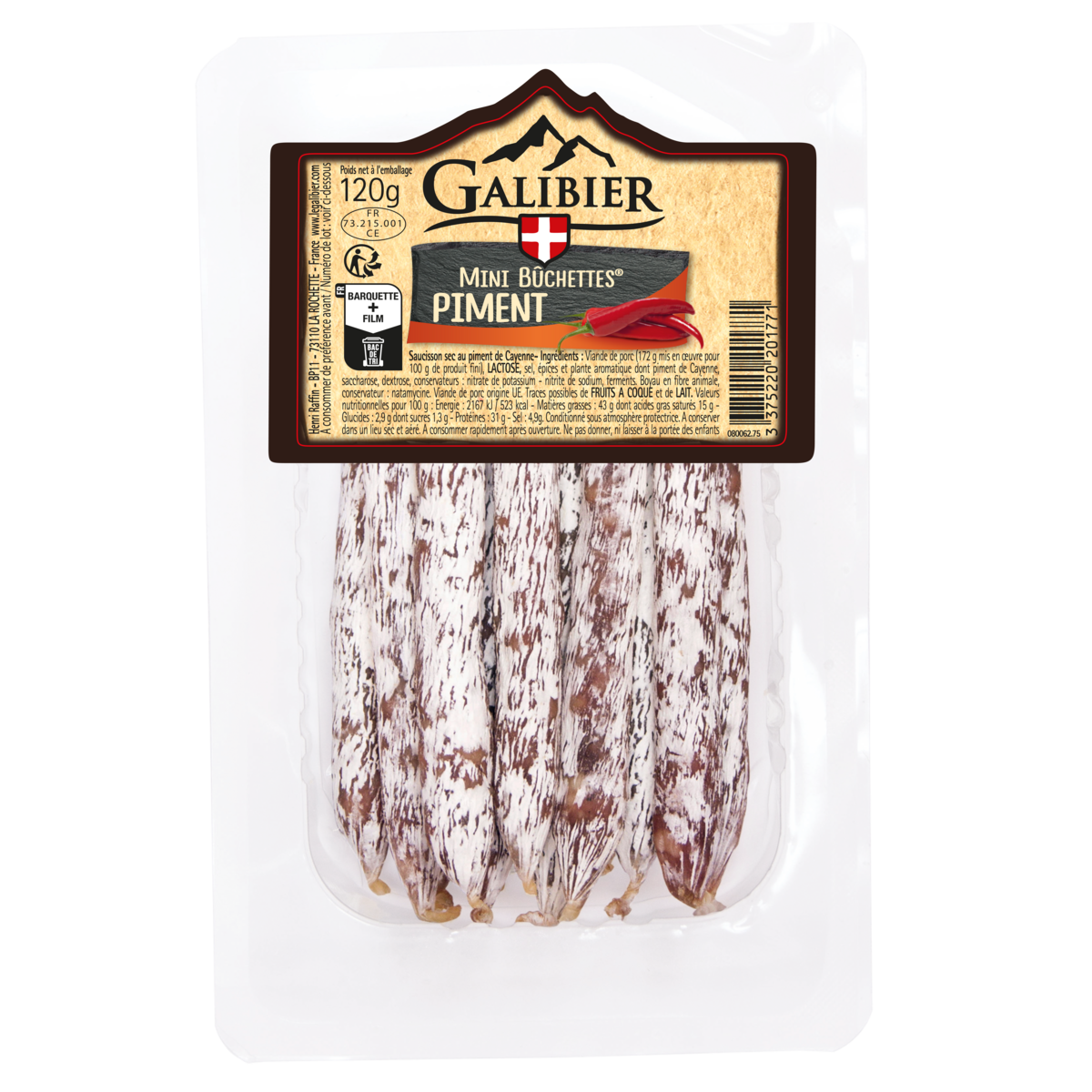 HENRI RAFFIN Galibier, mini bûchettes Piment 120g