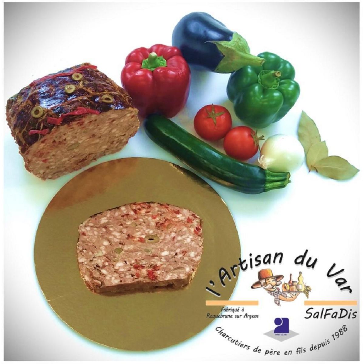 SALFADIS Terrine de Provence aux poivrons et aux olives, L'artisan du Var 0,150 kg