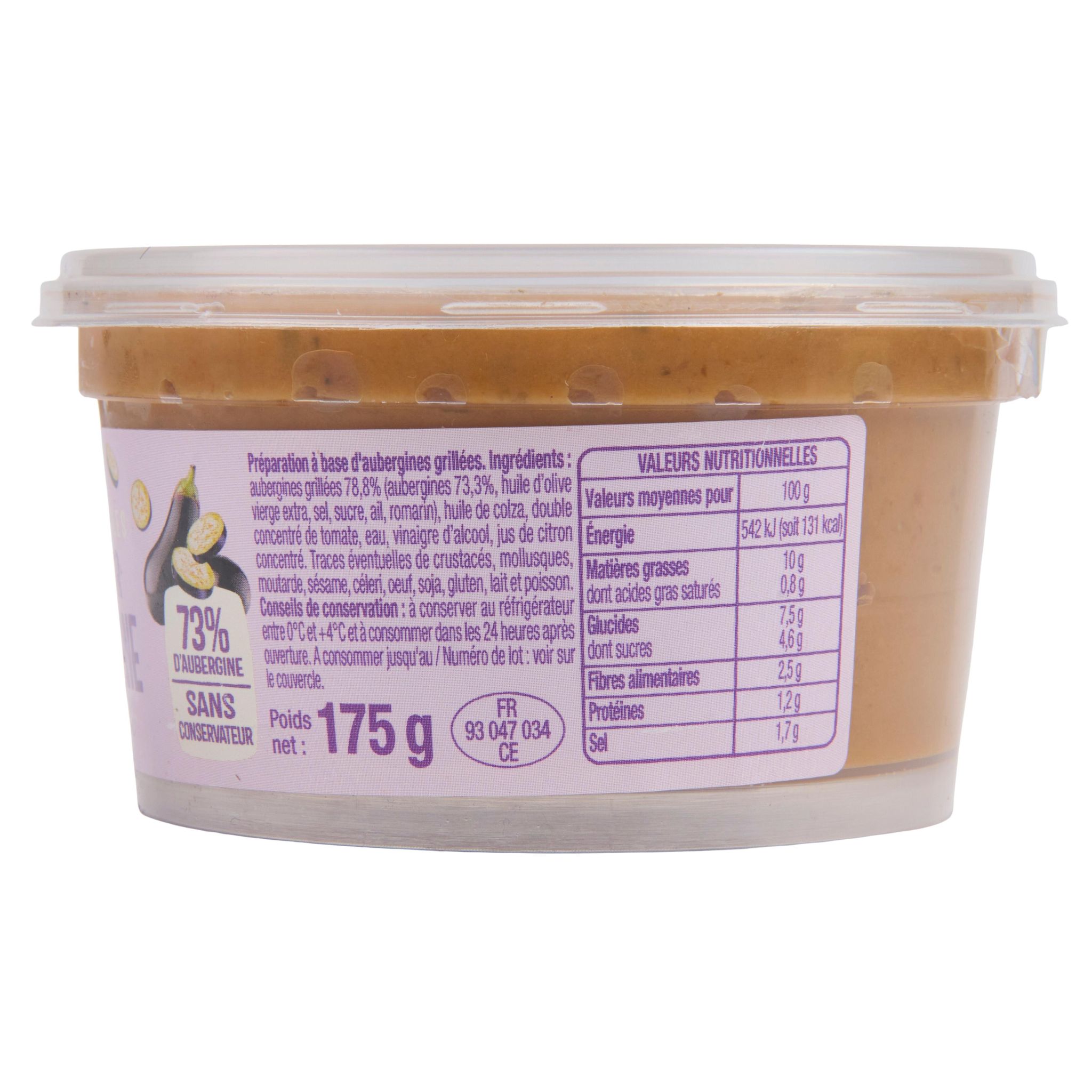 Voir la diapositive 2 : AUCHAN Les tartinables Caviar d'aubergine 175g