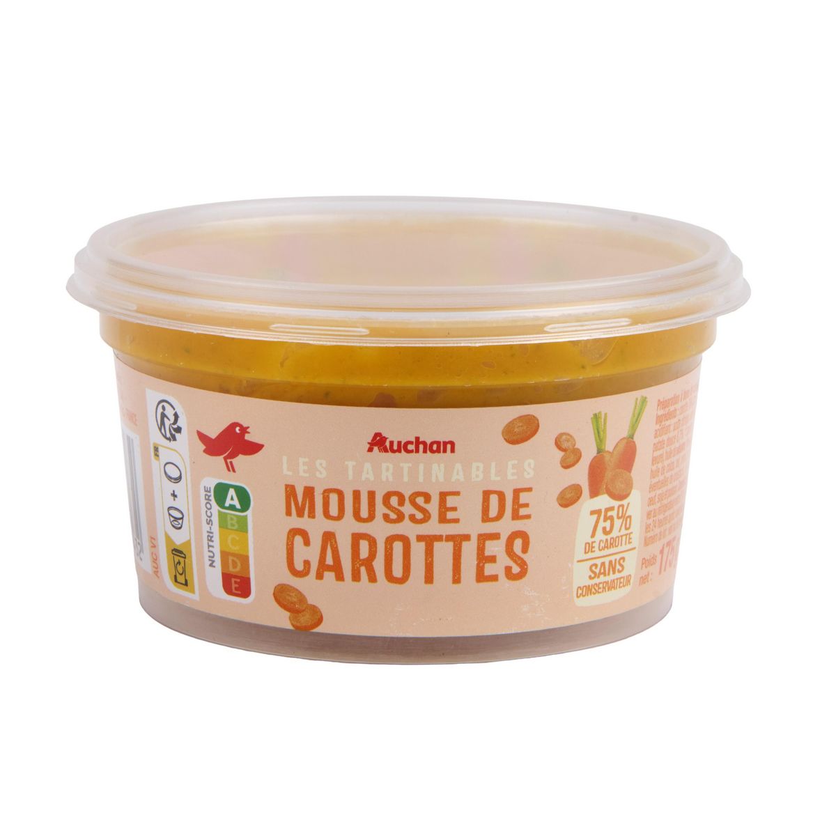 AUCHAN Les tartinables Mousse de carottes 175g