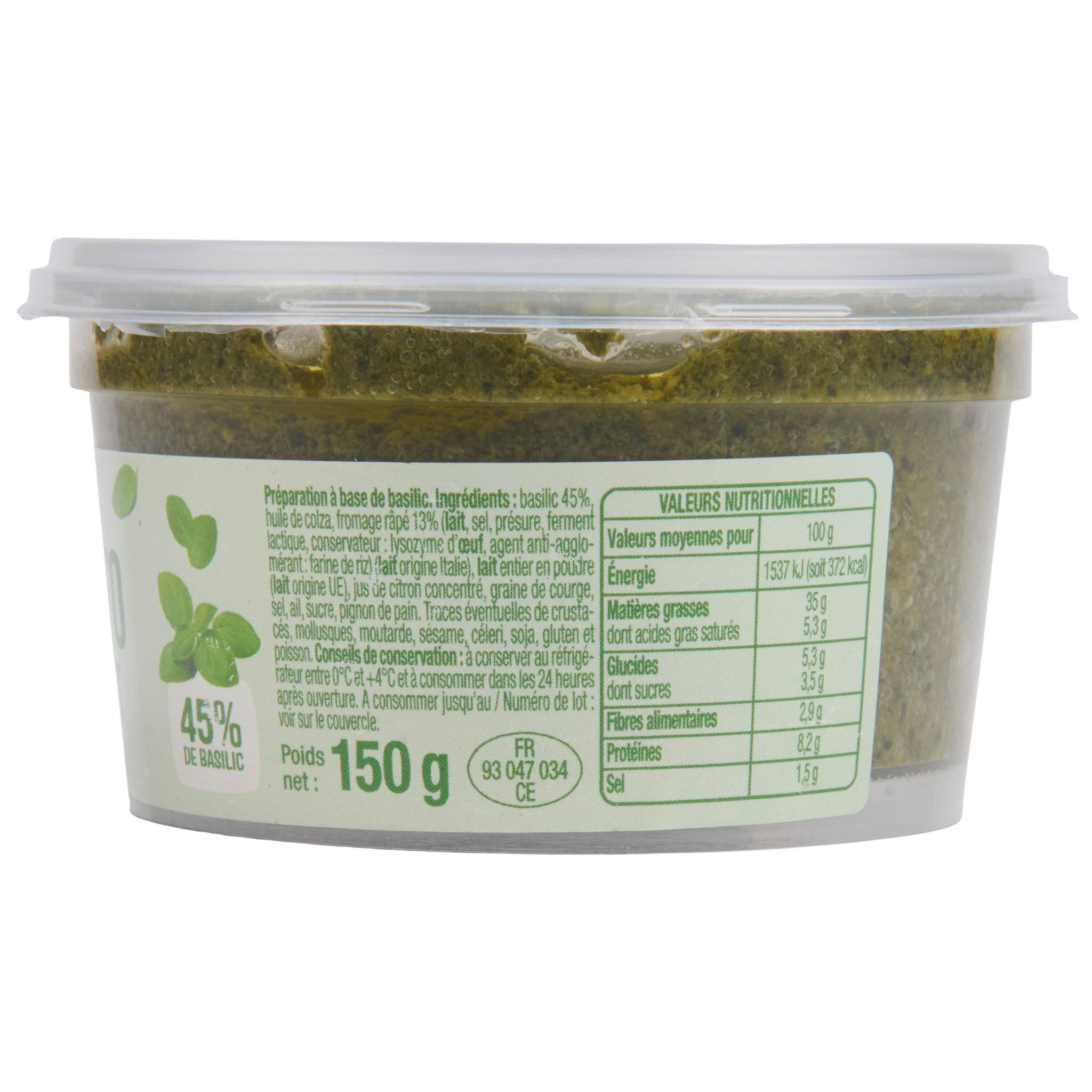 Voir la diapositive 4 : AUCHAN Pesto vert 150g