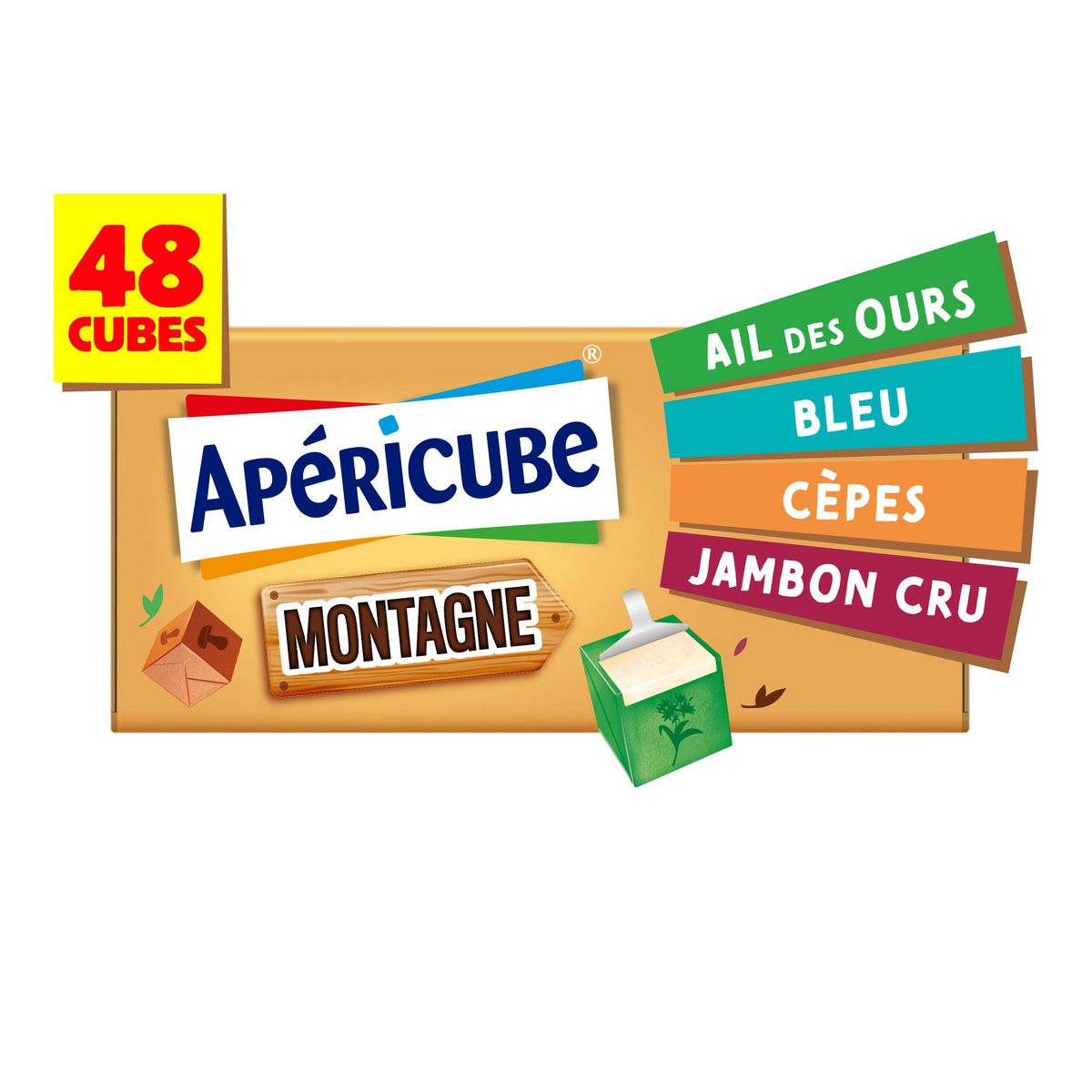 APERICUBE Fromage saveur Montagne 48 pièces 250g