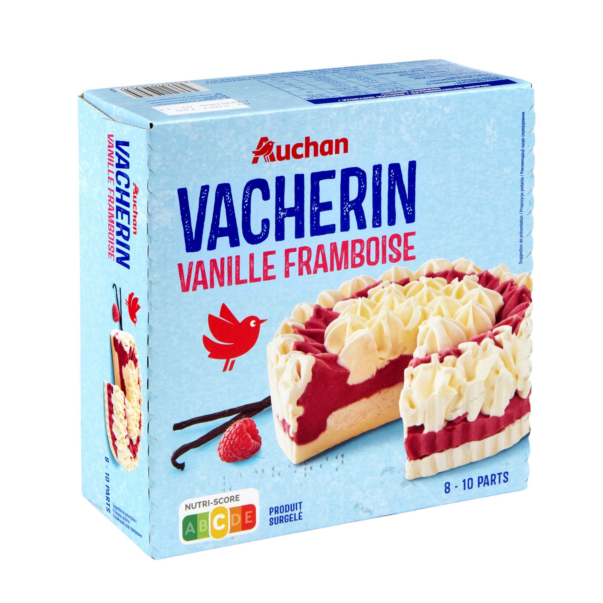 Voir la diapositive 2 : AUCHAN Vacherin vanille framboise 537g