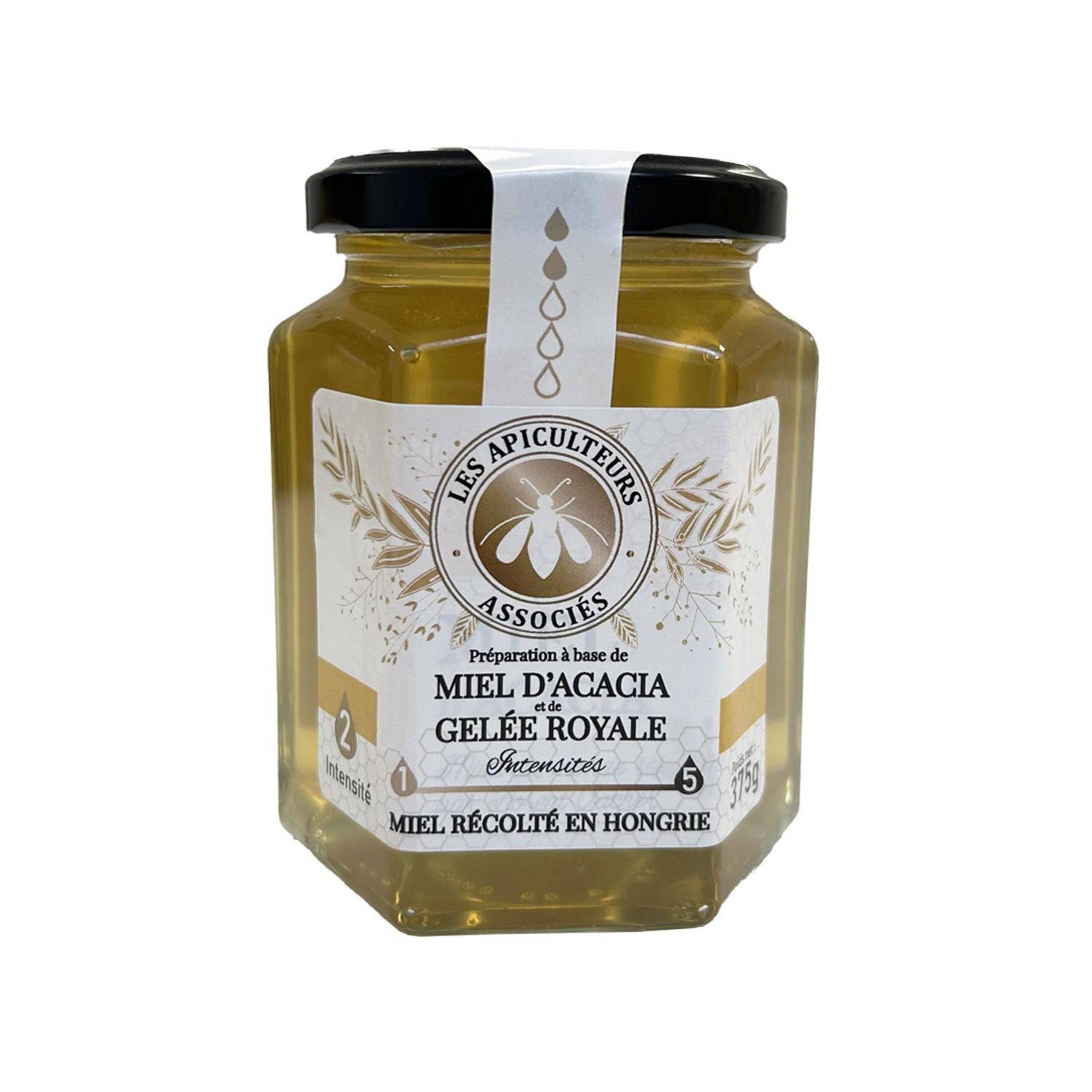 LES APICULTEURS ASSOCIÉS Miel d'acacia et gelée royale intensité 2 375g