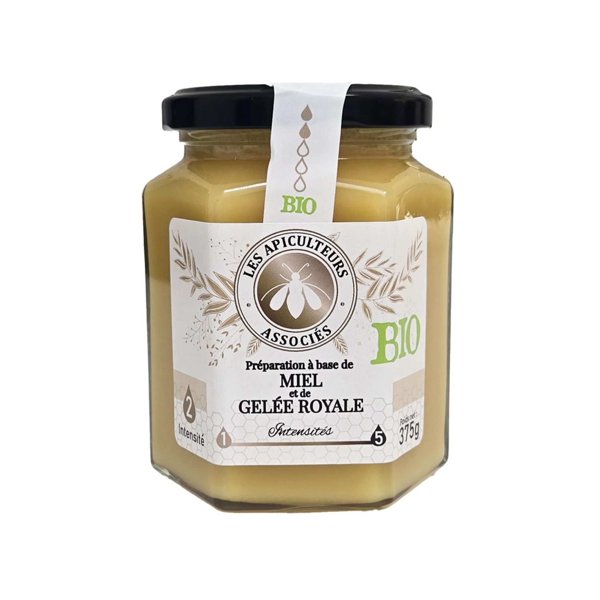 LES APICULTEURS ASSOCIÉS Préparation bio à base de miel et de gelée royale Intensité 2 375g