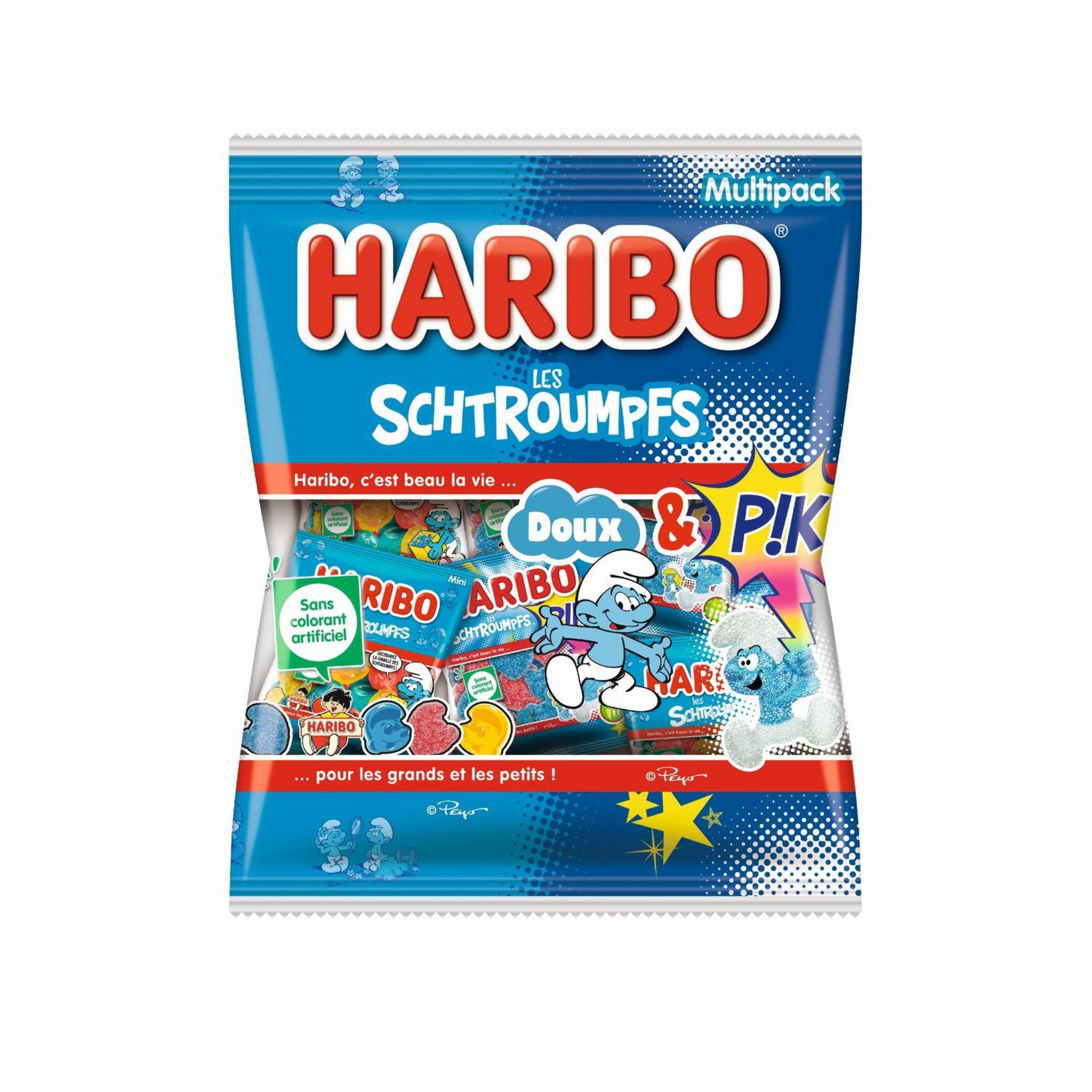 HARIBO Assortiment de bonbons Schtroumpfs piquants 240g