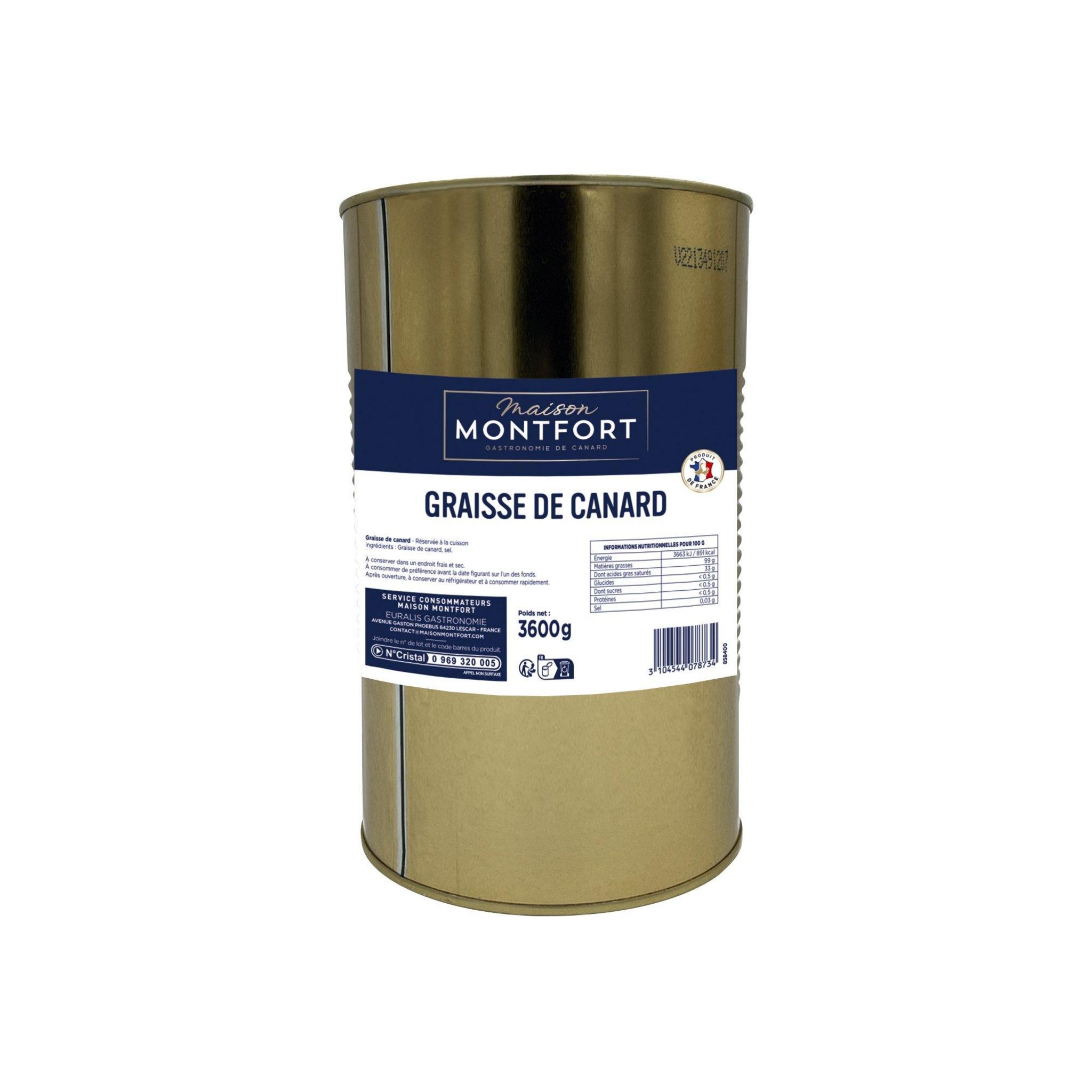 MAISON MONTFORT Graisse de canard 3600g