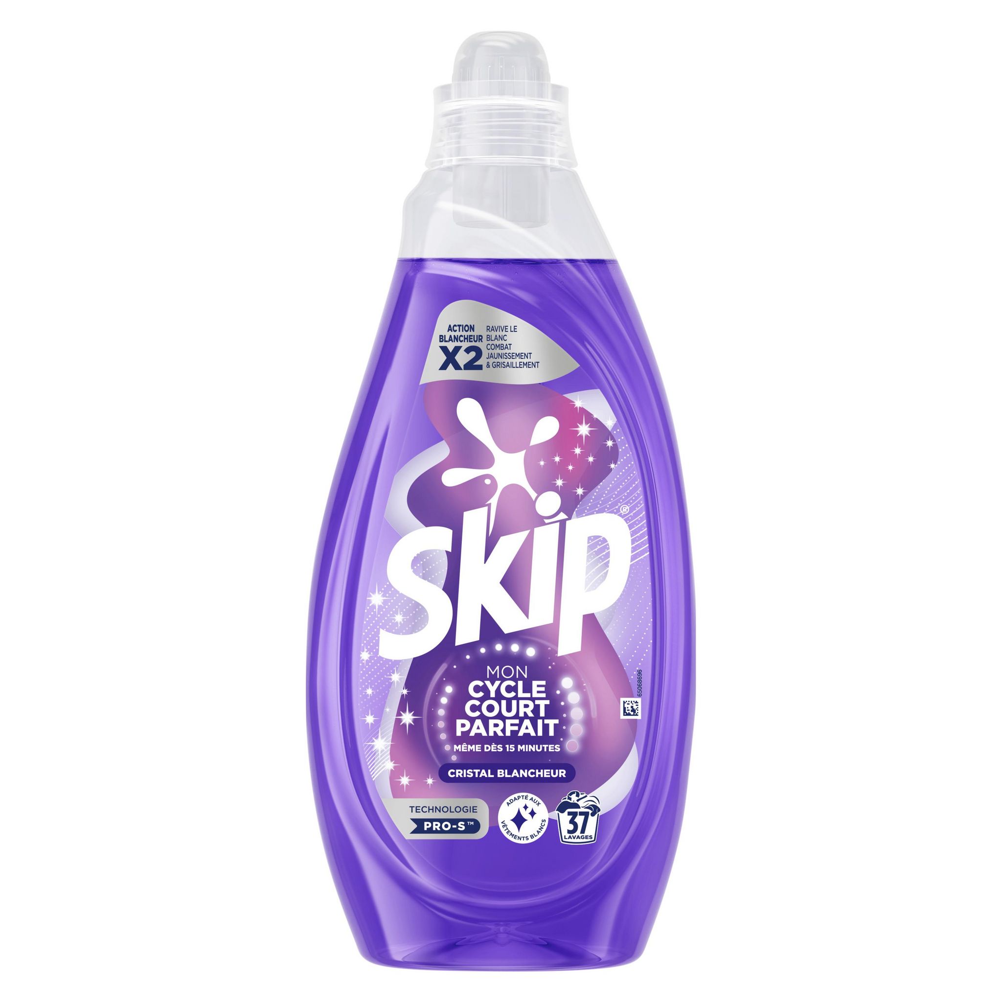 Voir la diapositive 2 : SKIP Lessive liquide cycle court parfait cristal blancheur 37 lavages 1,48l