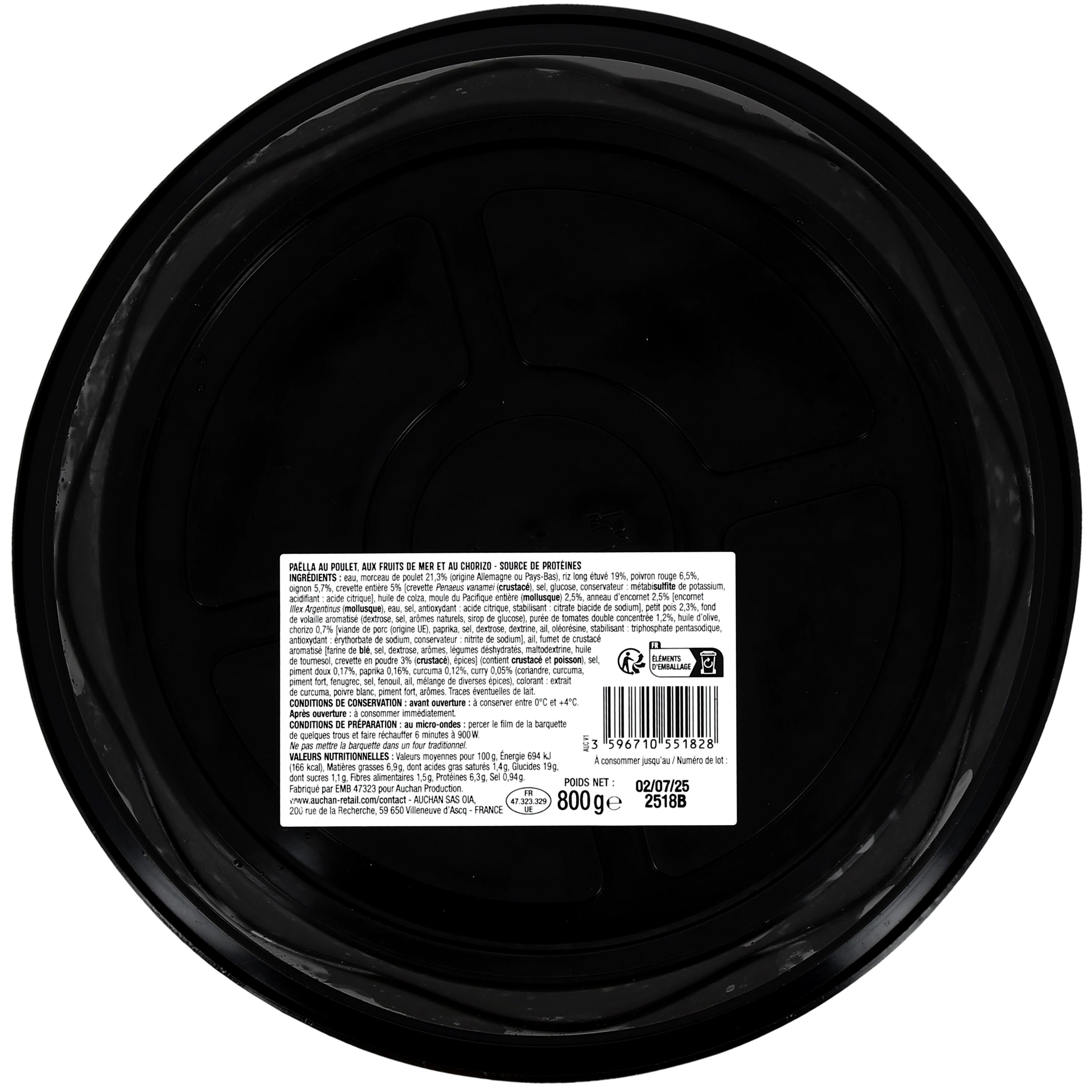 Voir la diapositive 2 : AUCHAN Paëlla royale familiale 800g