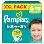 PAMPERS Baby Dry couches taille 6 (13-18kg) 92 couches