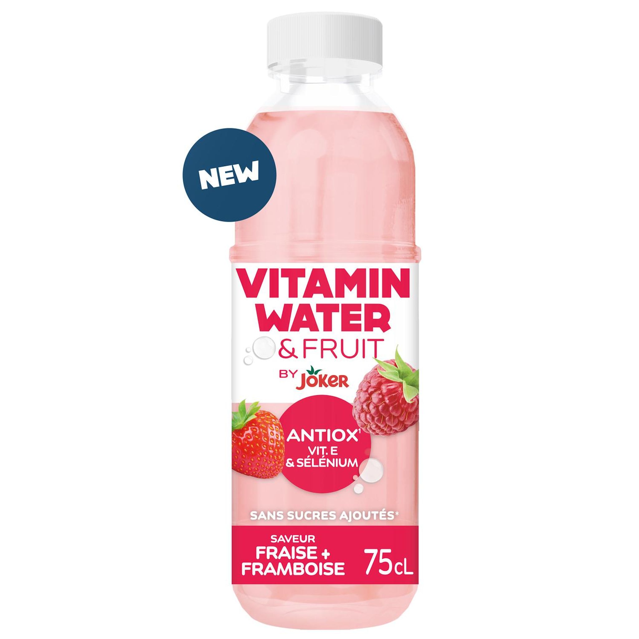 VITAMIN WATER & FRUIT Boisson rafraîchissante saveur fraise framboise antiox 75cl