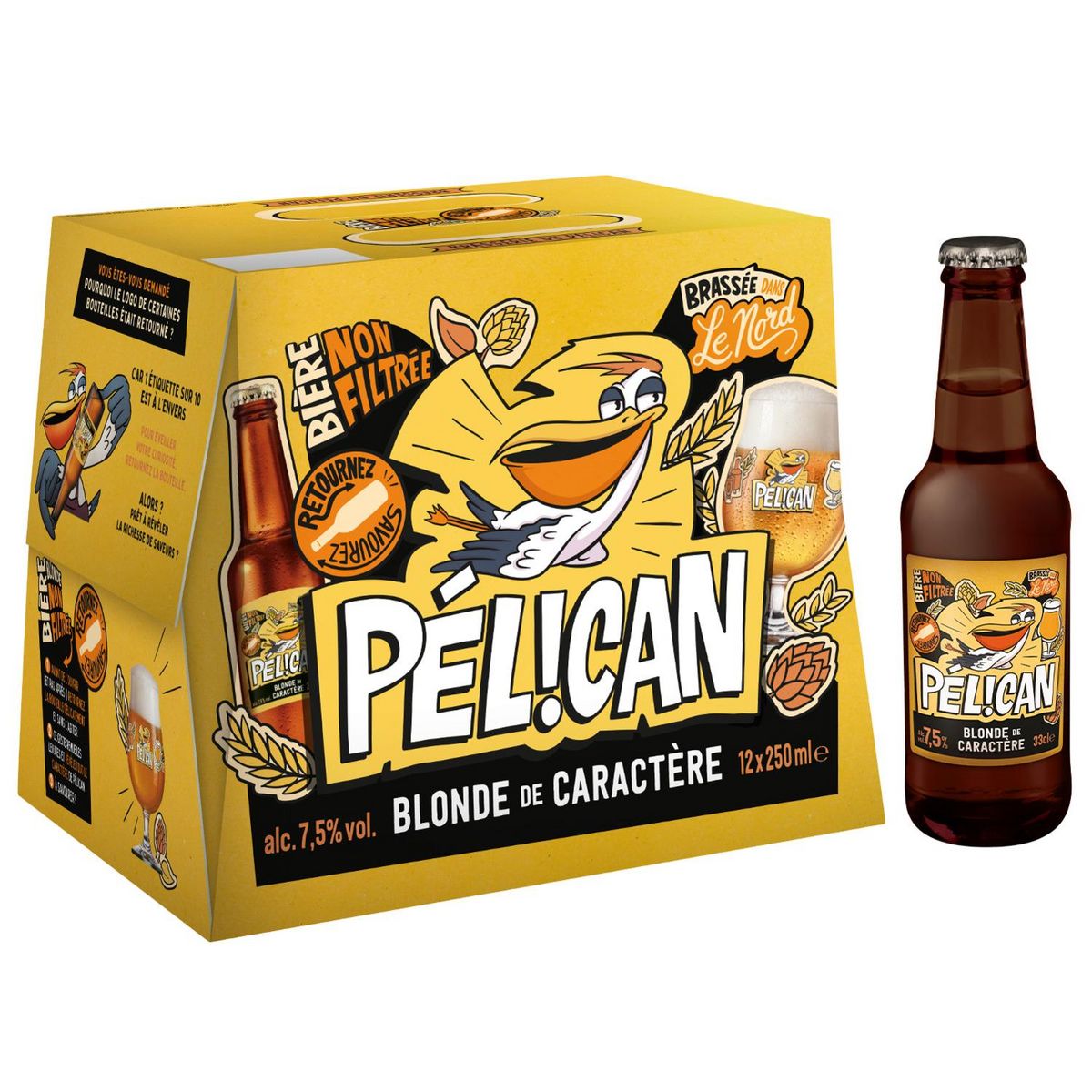 PELICAN Bière blonde de caractère 7,5% pack bouteilles 12x25cl