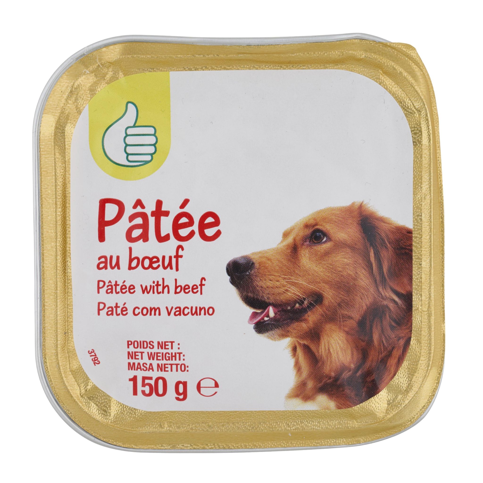 Voir la diapositive 3 : POUCE Barquette de pâtée au boeuf pour chien 1 pièce