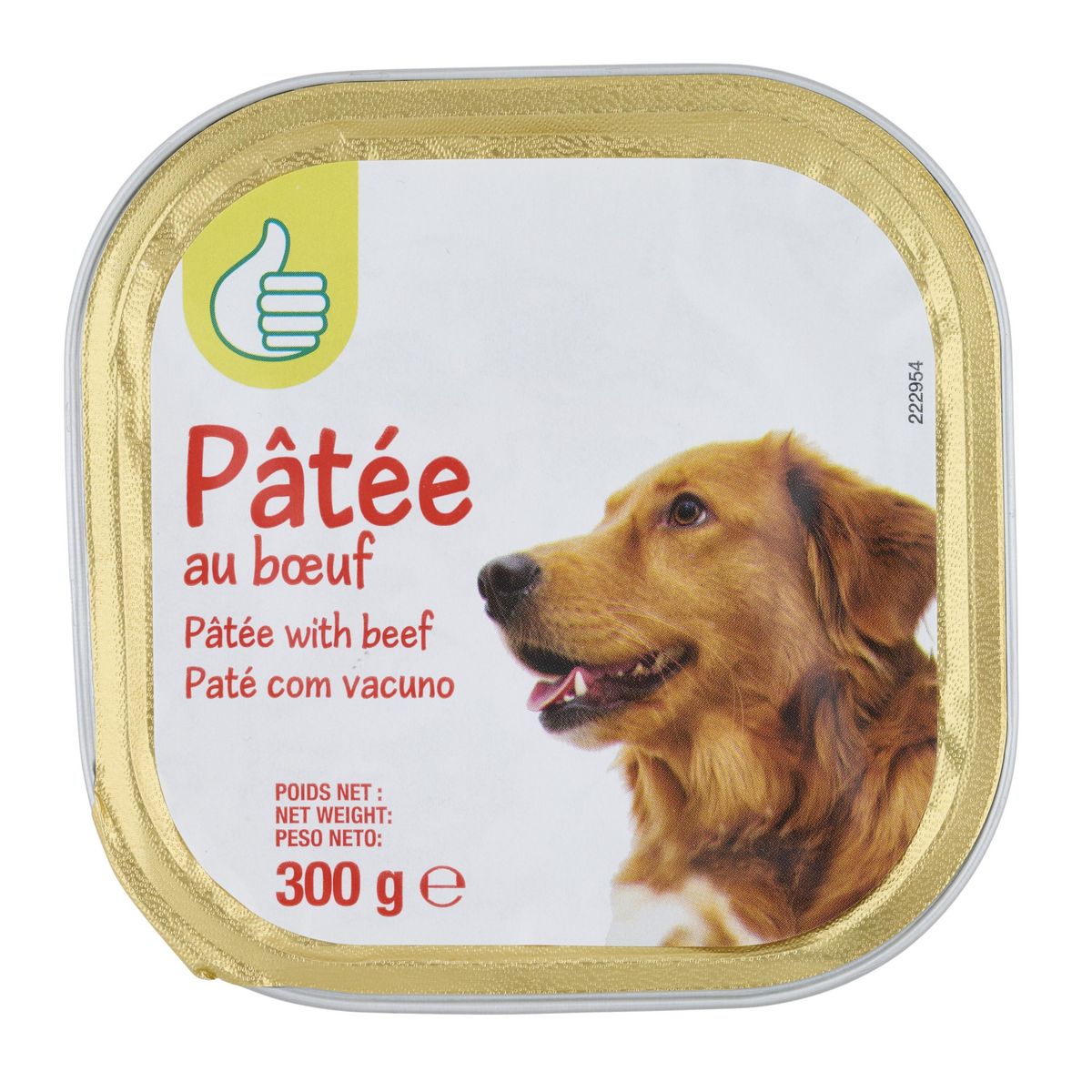 POUCE Barquette de pâtée au boeuf pour chien 1 pièce