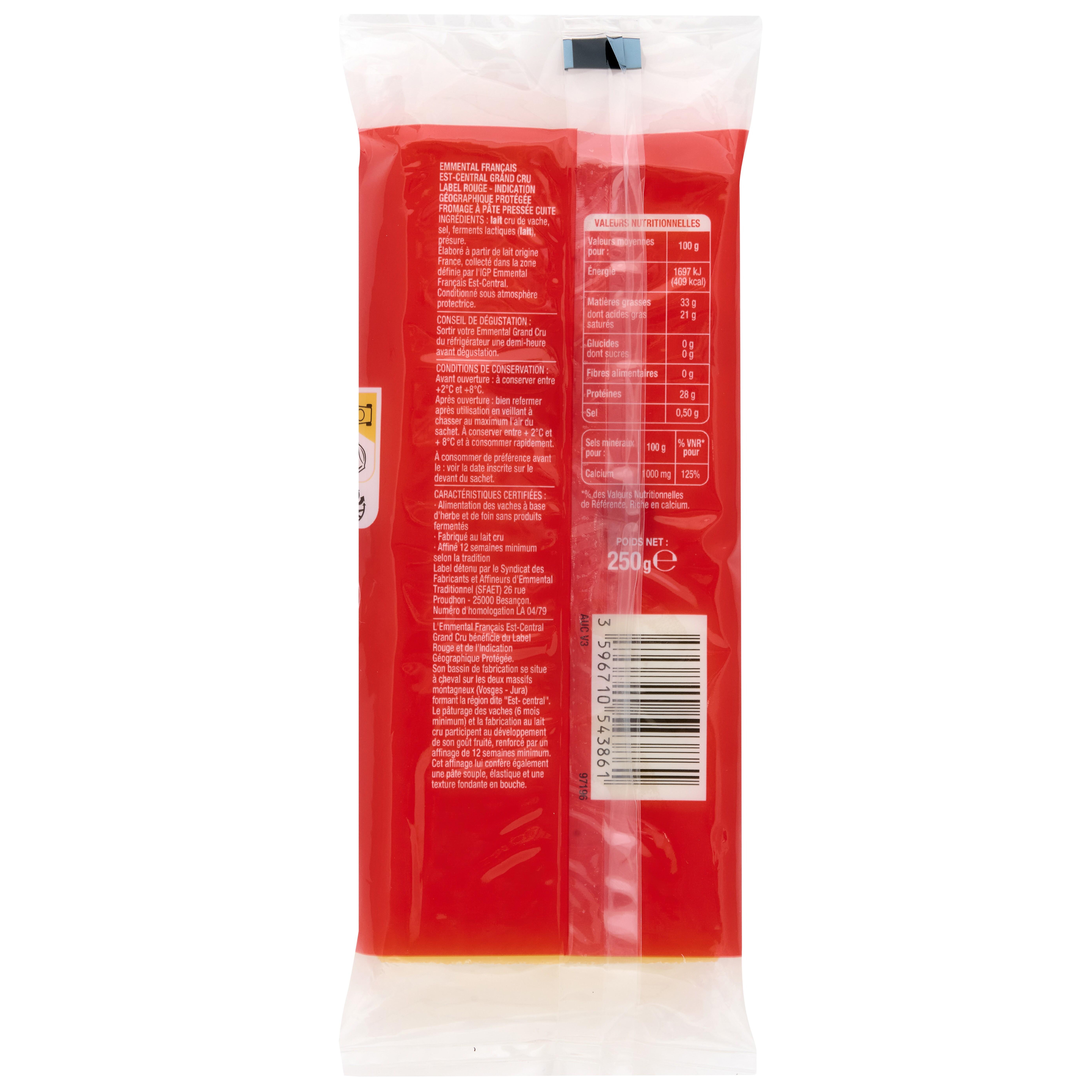Voir la diapositive 2 : AUCHAN Emmental Grand Cru 250g