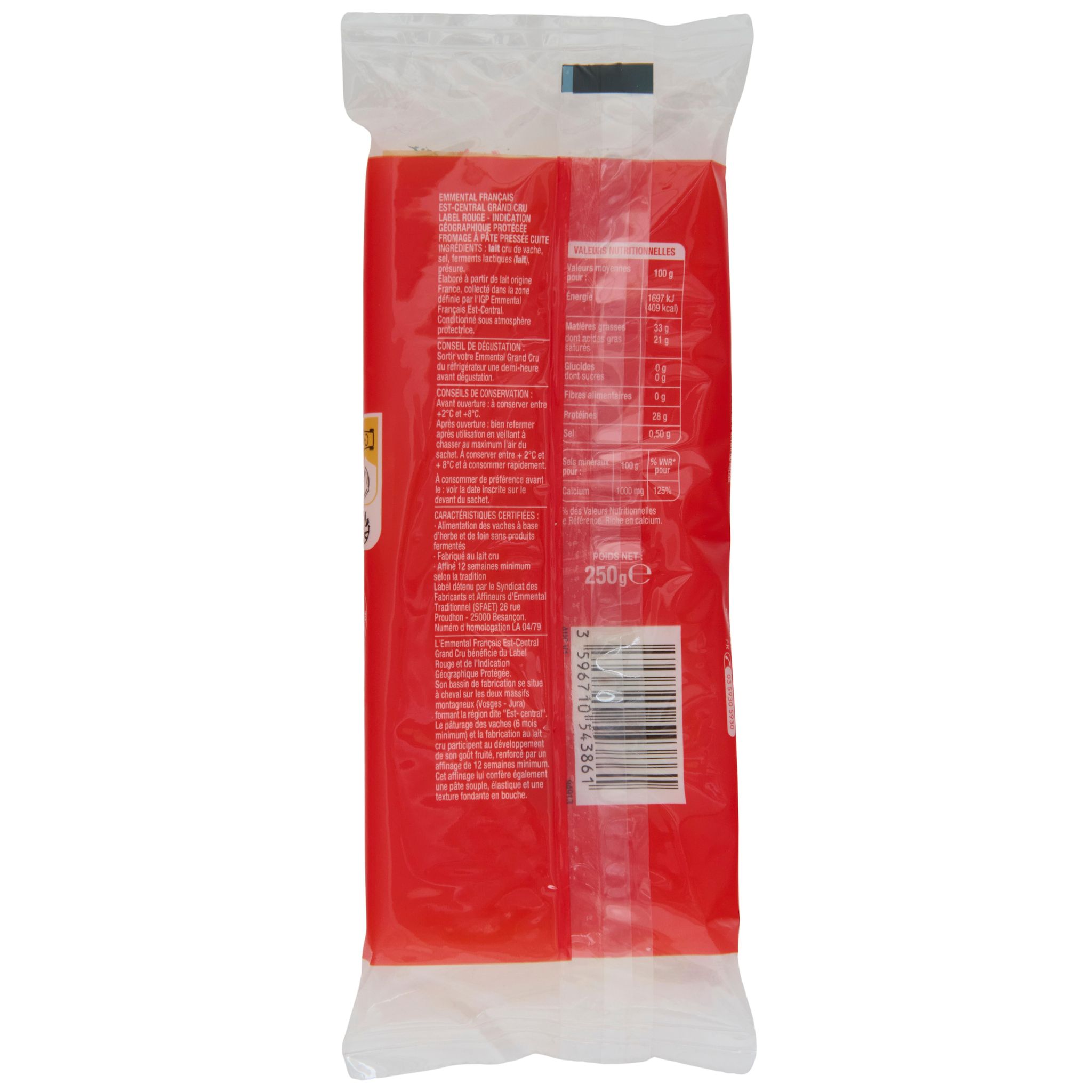 Voir la diapositive 3 : AUCHAN Emmental Grand Cru 250g