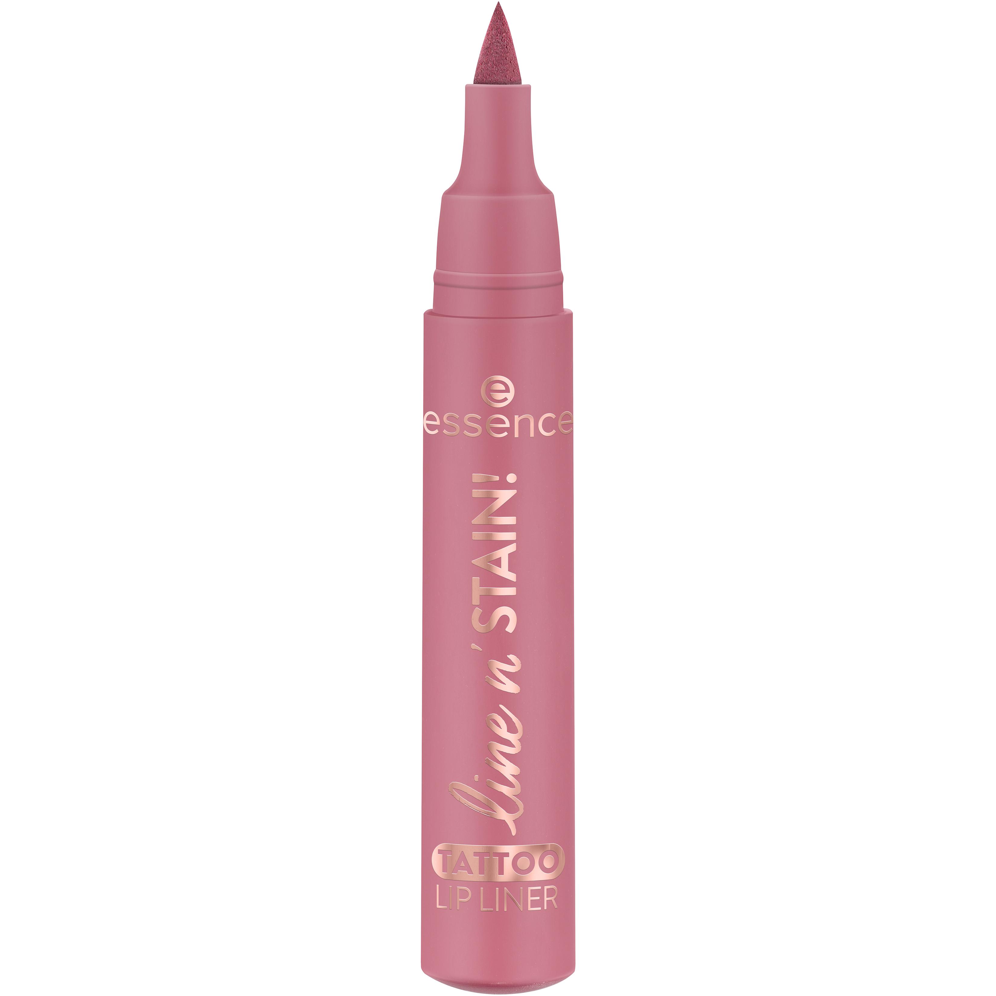 Voir la diapositive 2 : ESSENCE Line N' Stain Tattoo crayon à lèvres 01 everyone s nude pink 1 pièce
