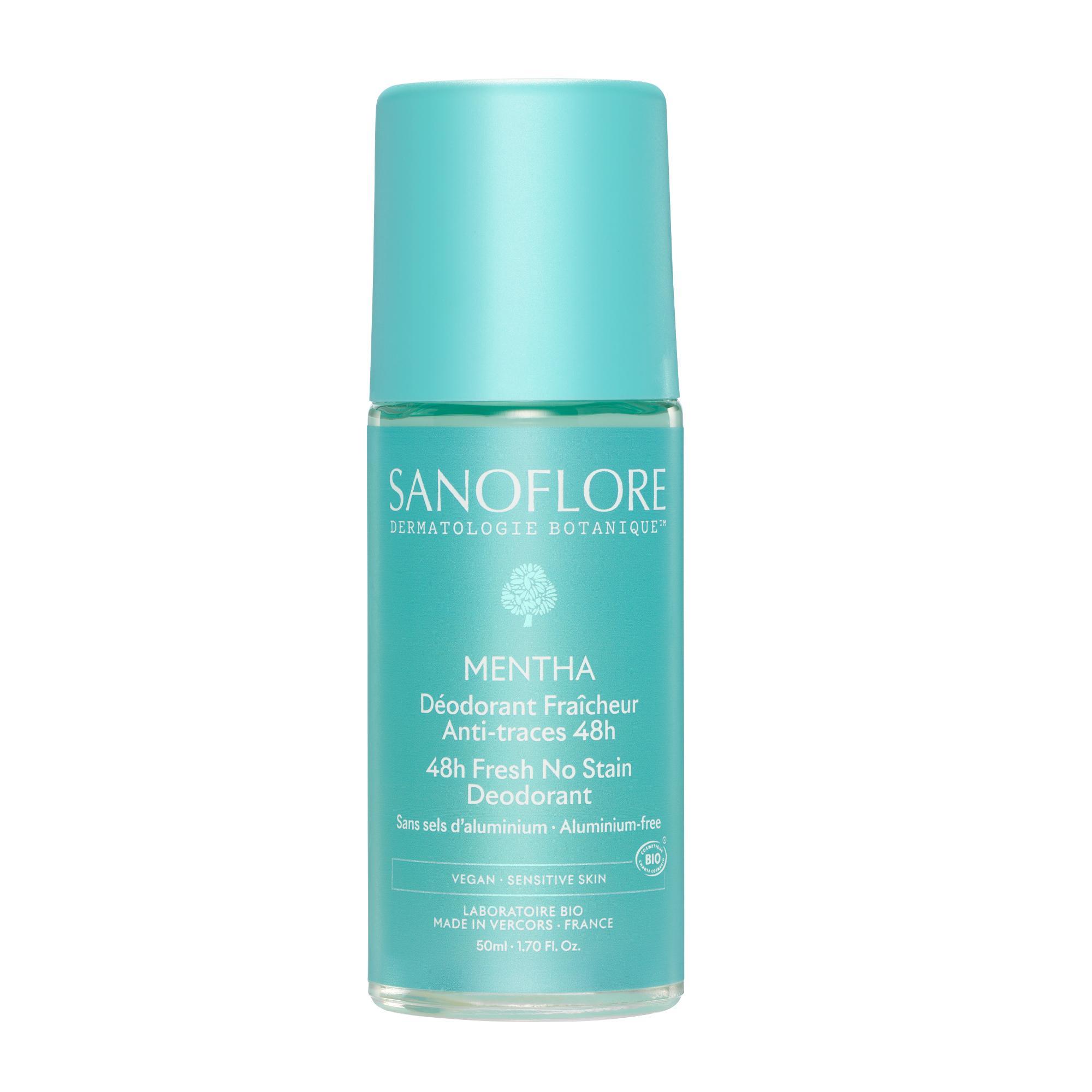 SANOFLORE Mentha Déodorant fraîcheur 48h anti-traces bille bio 50ml