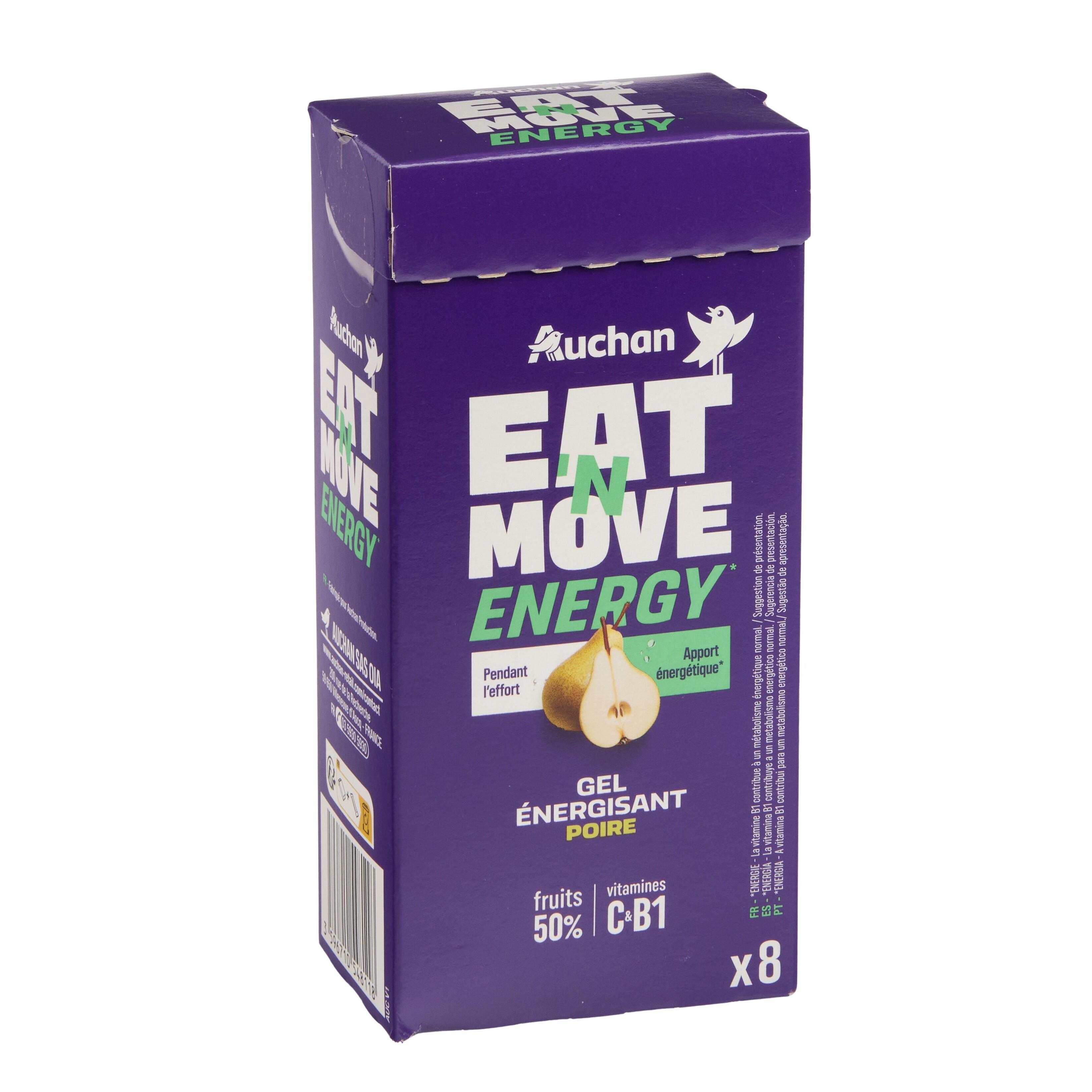 Voir la diapositive 2 : AUCHAN EAT'N MOVE Gel énergisant saveur poire 8x30g