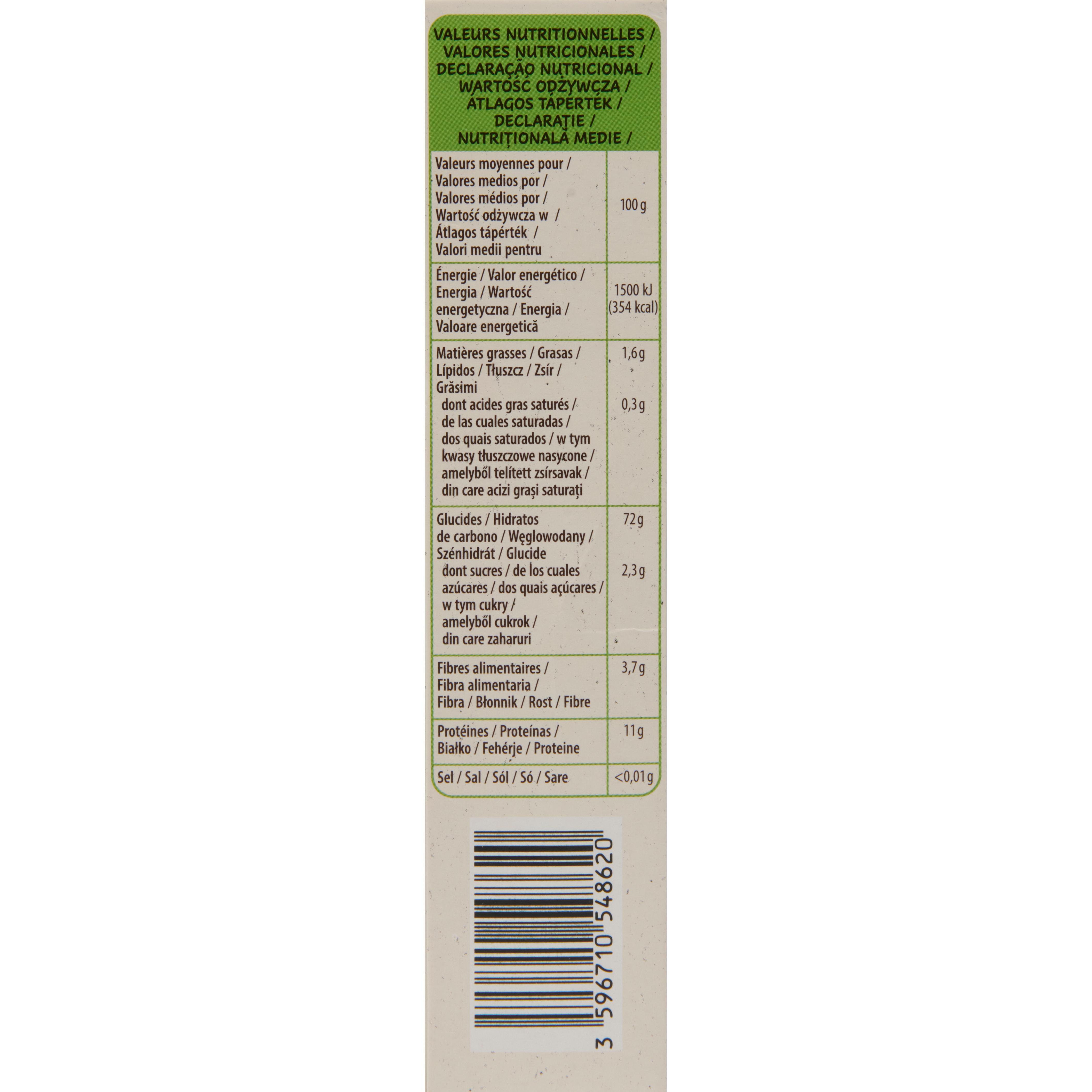 Voir la diapositive 3 : AUCHAN BIO Couscous moyen bio 500g
