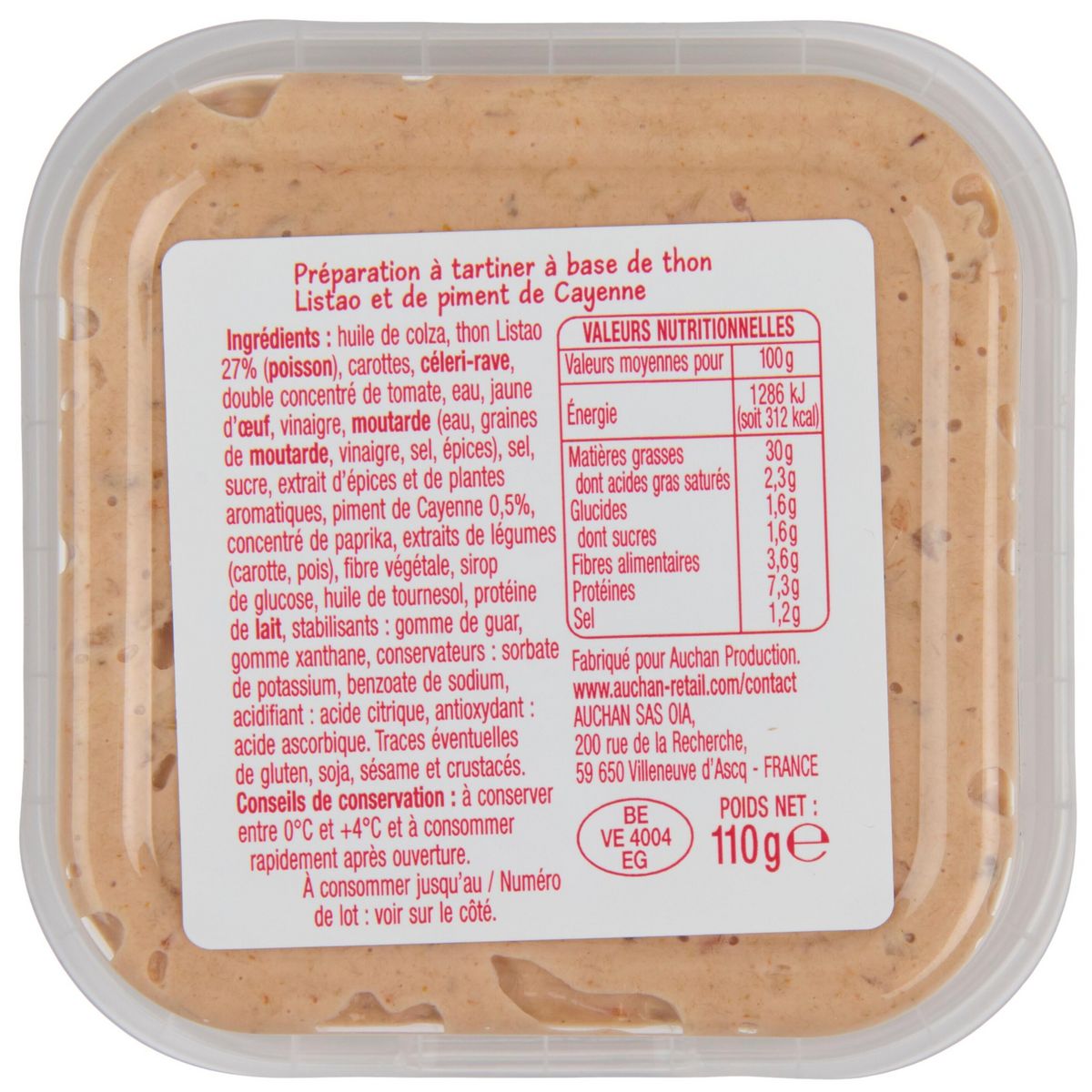 POUCE Tartinable thon piquant 110g