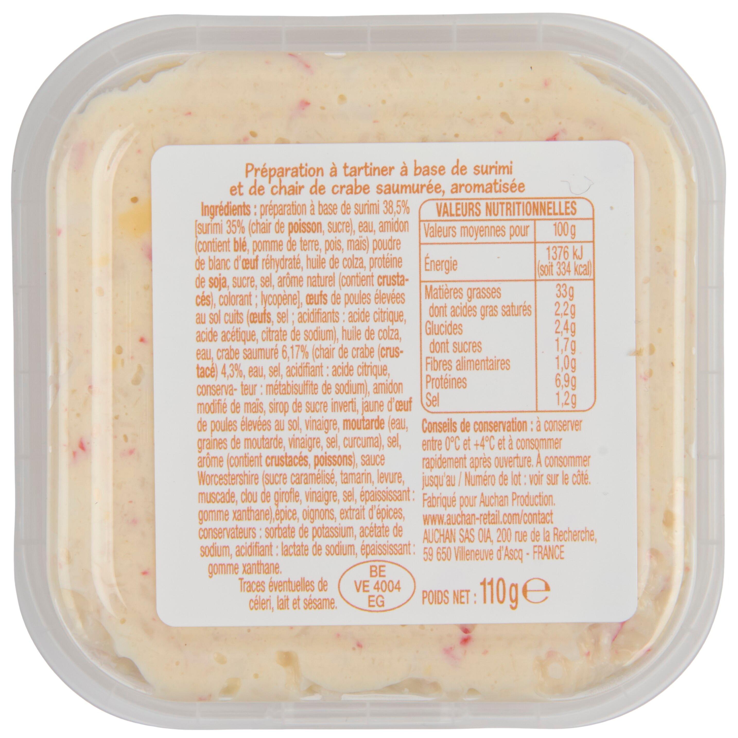 Voir la diapositive 3 : POUCE Tartinable surimi crabe 110g