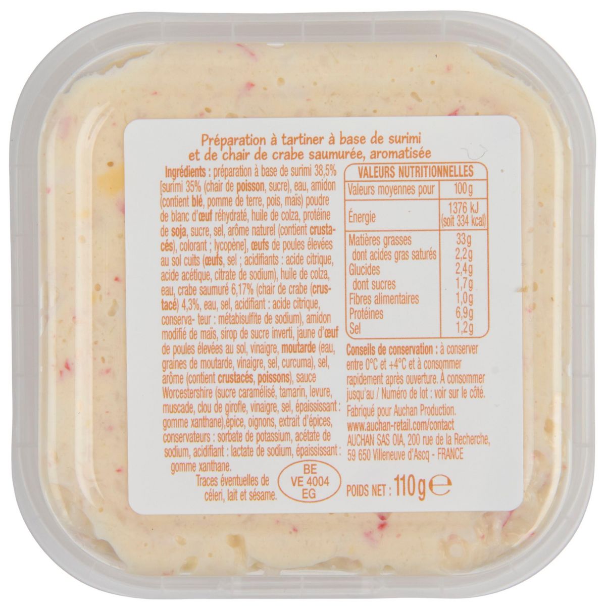 POUCE Tartinable surimi crabe 110g