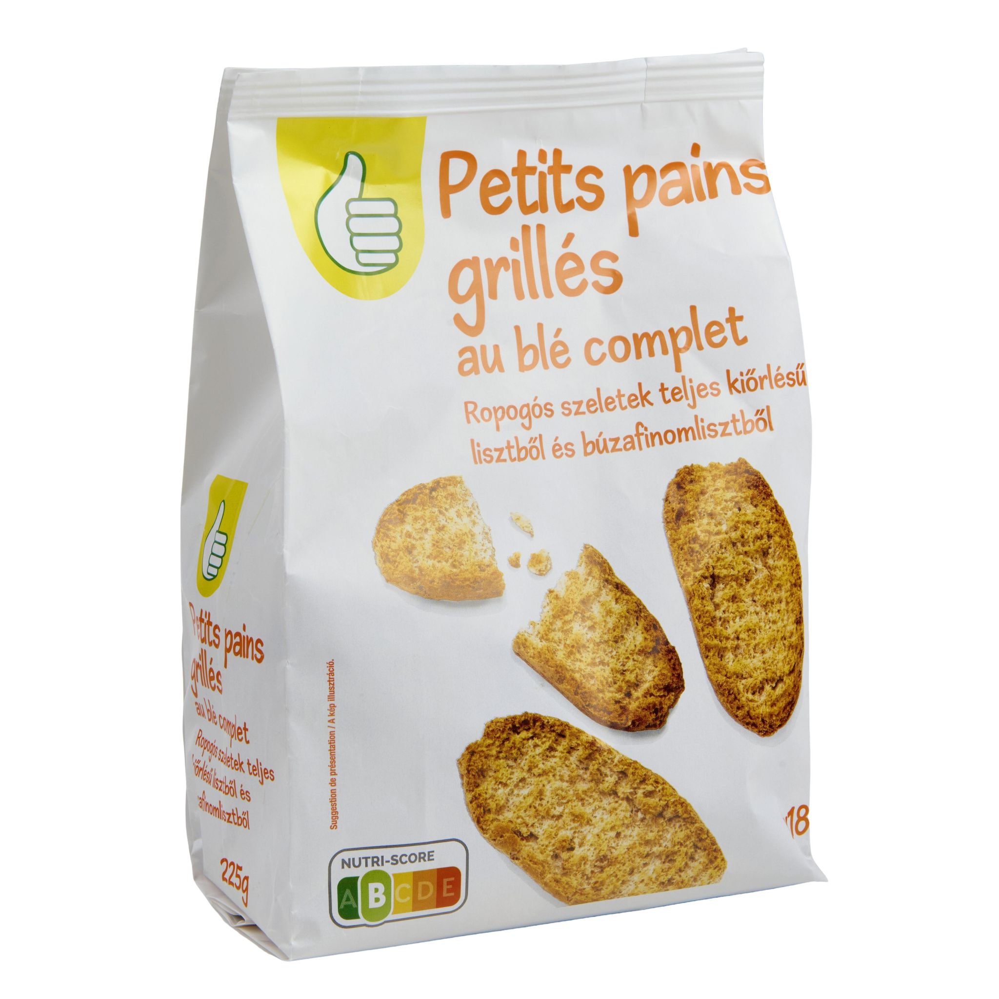 Voir la diapositive 2 : POUCE Petits pains grillés au blé complet 18 pièces 225g
