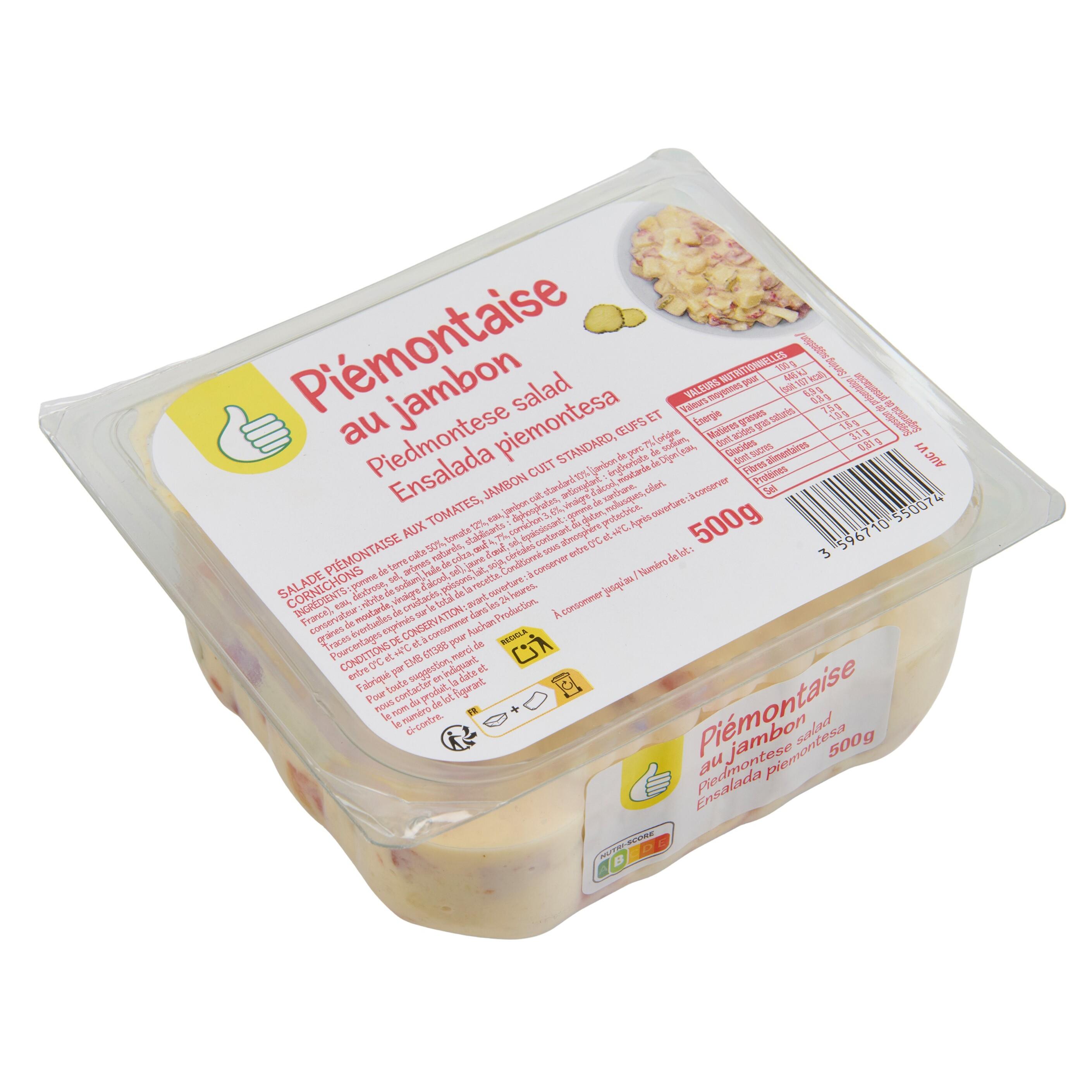 Voir la diapositive 2 : POUCE Piémontaise au jambon 500g