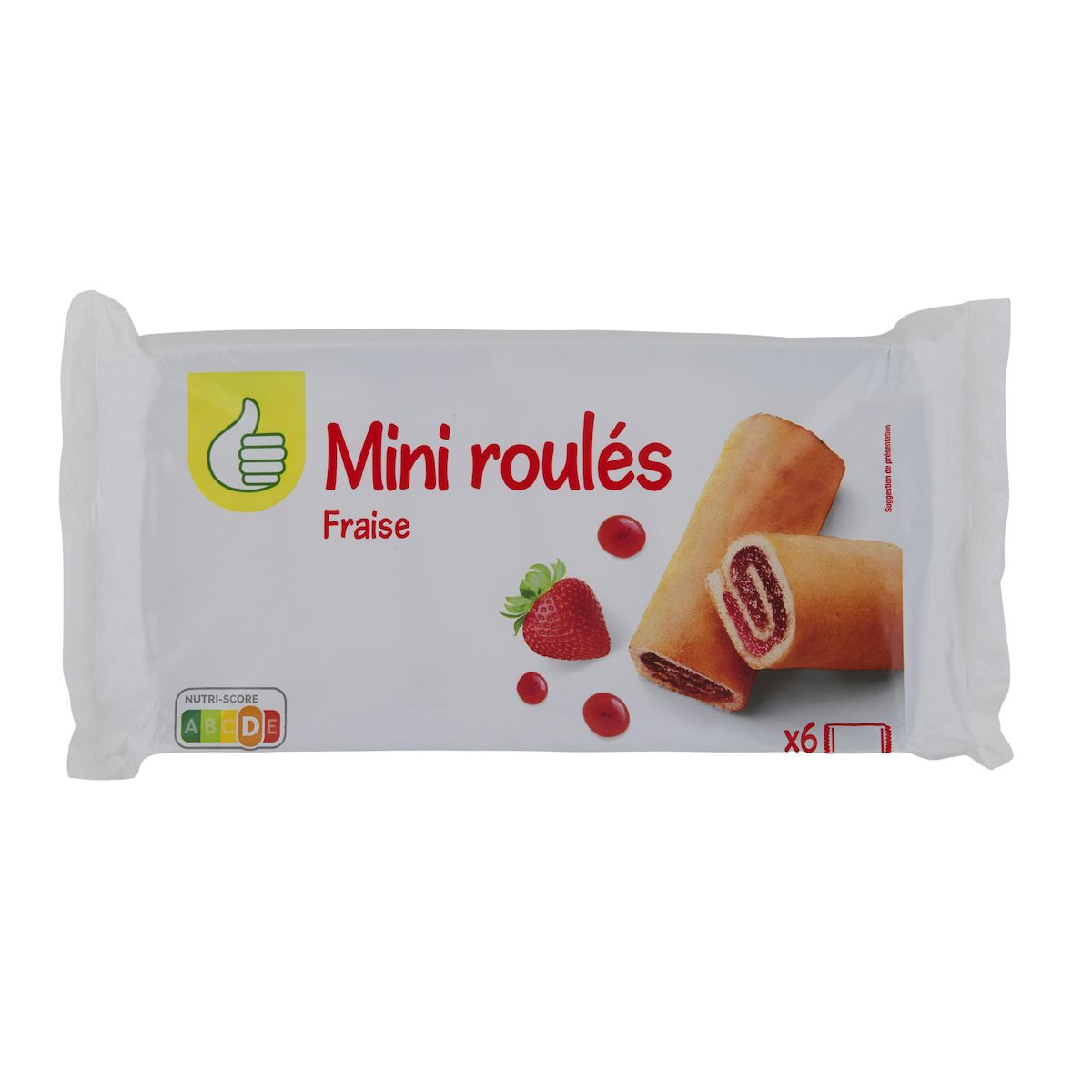 POUCE Mini roulés à la fraise 6 roulés 180g
