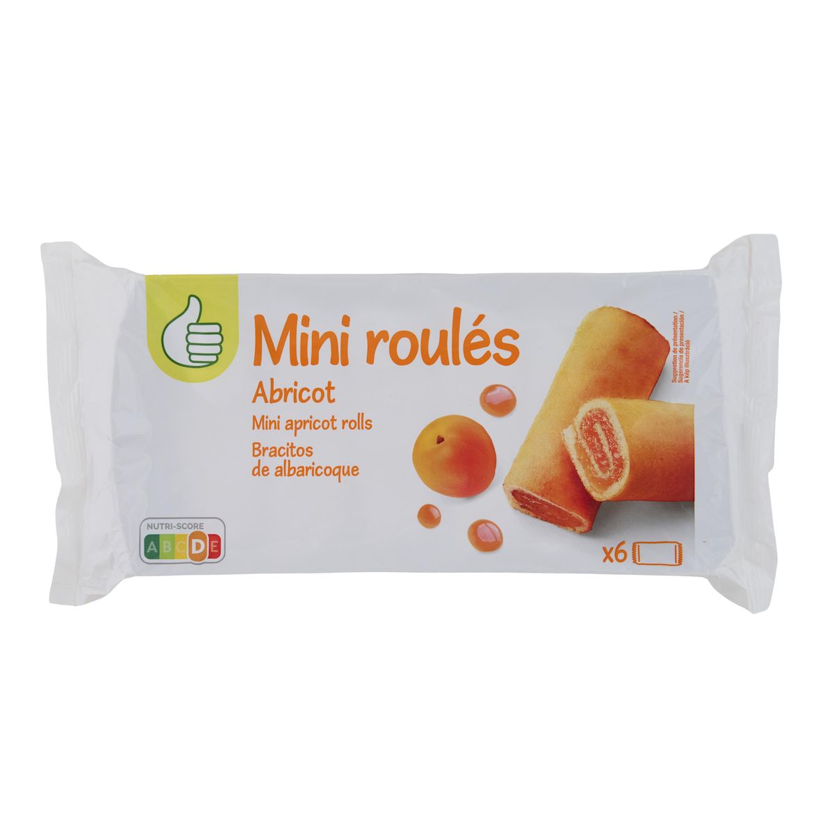 POUCE Mini roulés à l'abricot 6 roulés 180g