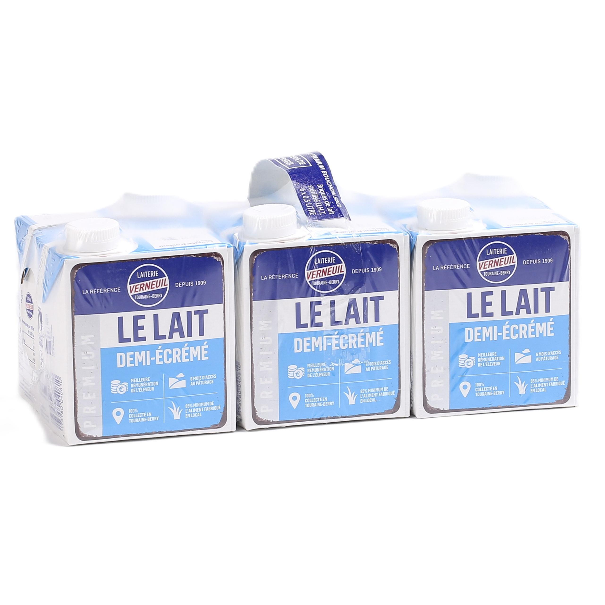 VERNEUIL Lait demi-écrémé UHT 6x50cl