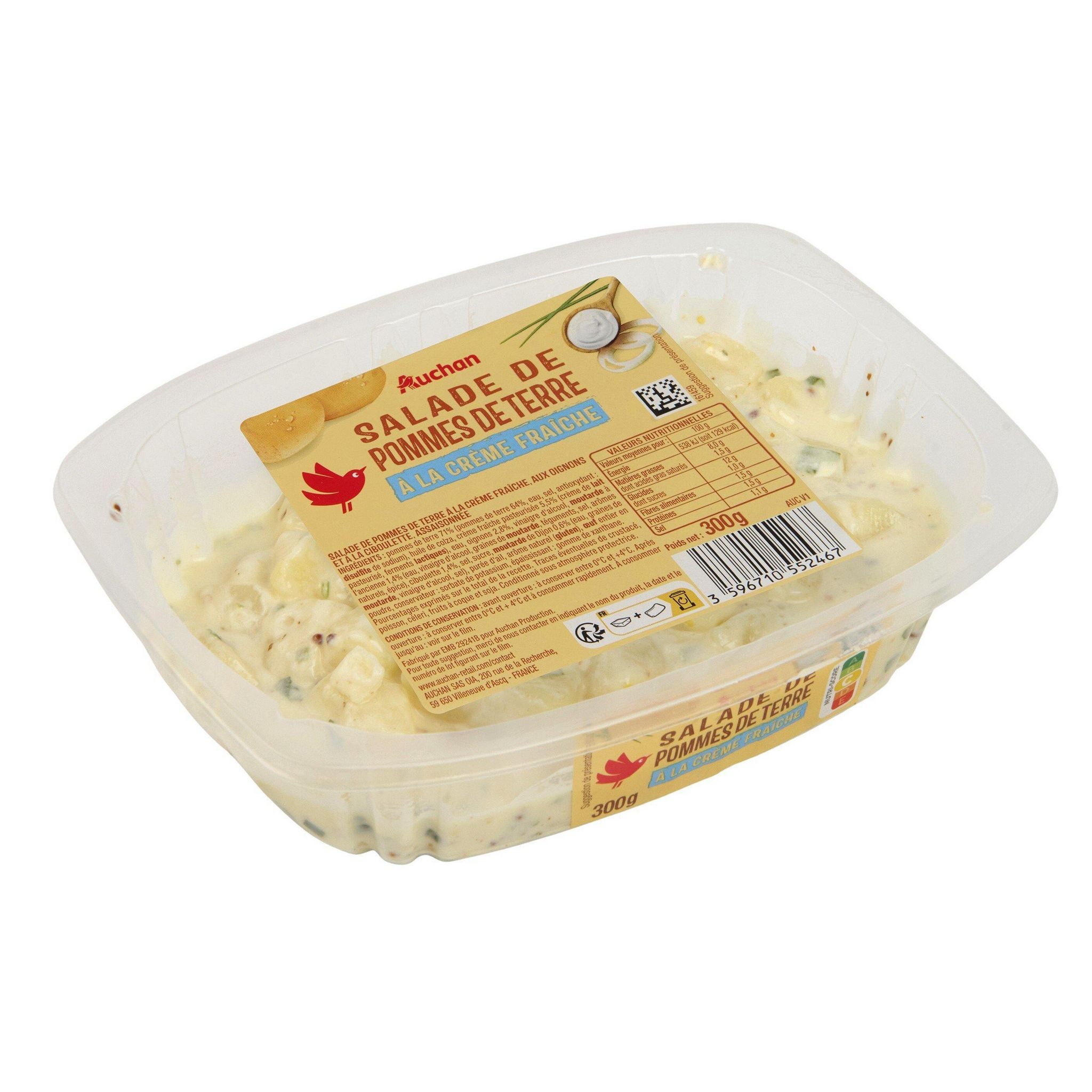 Voir la diapositive 2 : AUCHAN Salade de pommes de terre à la crème fraîche 300g