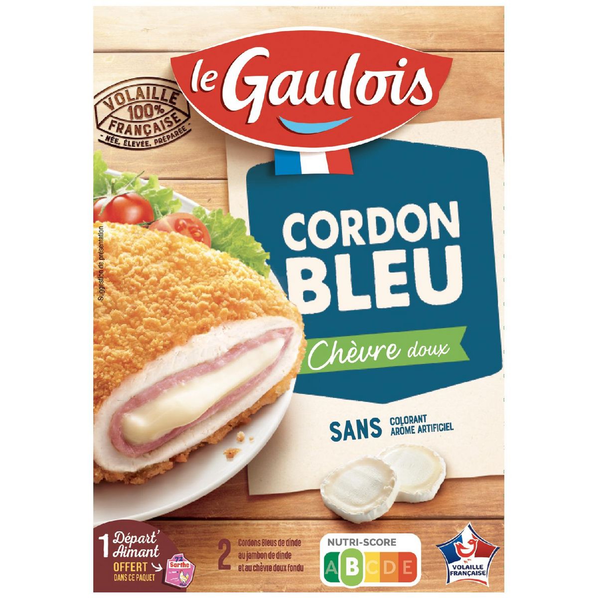 LE GAULOIS Cordon bleu au chèvre doux 2 pièces 200g