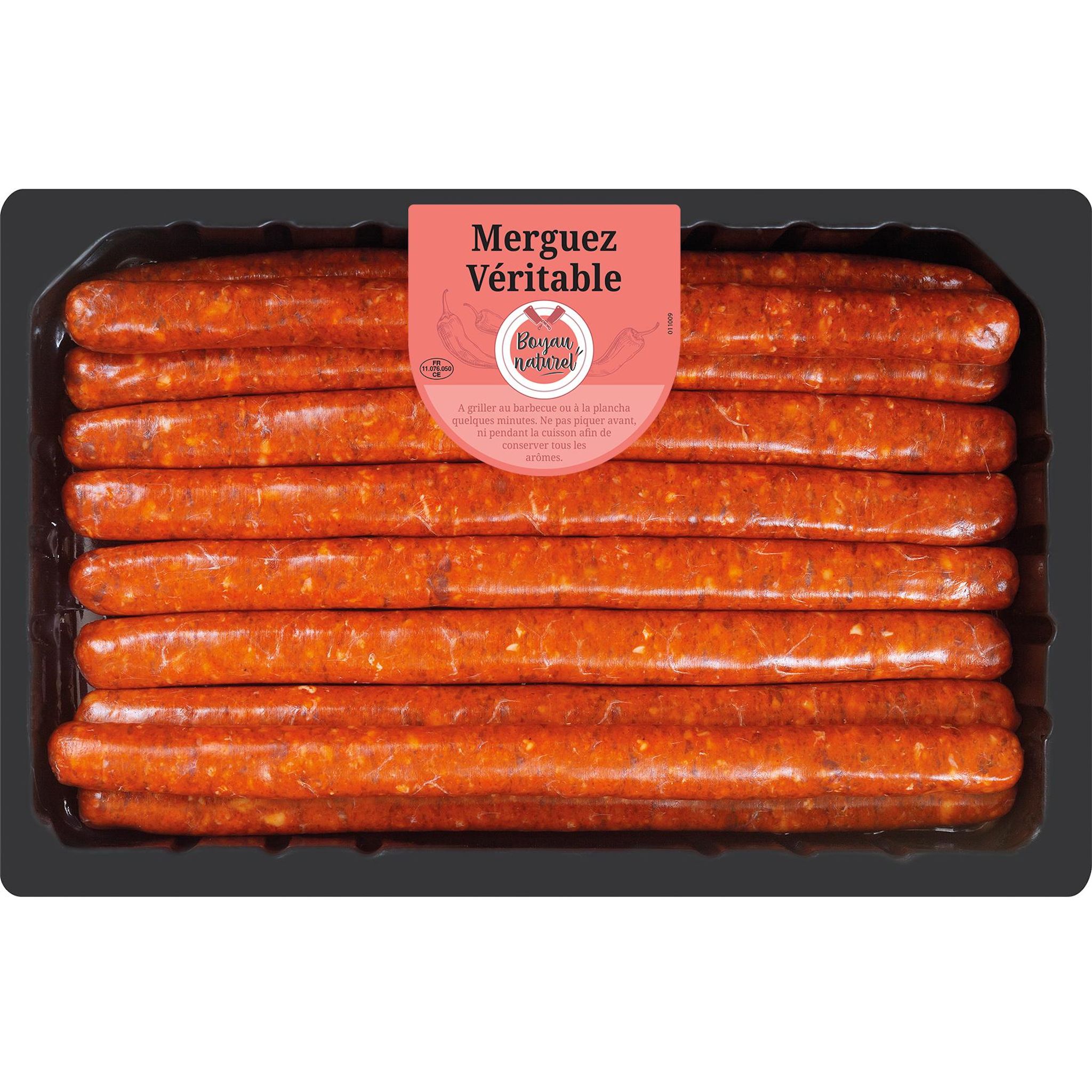 LES BRASERADES Merguez véritable, boyau naturel 10 pièces 700g