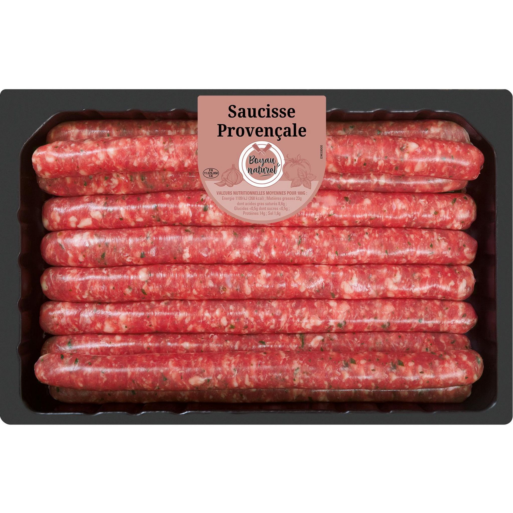 LES BRASERADES Saucisse Provençale, boyau naturel 10 pièces 700g