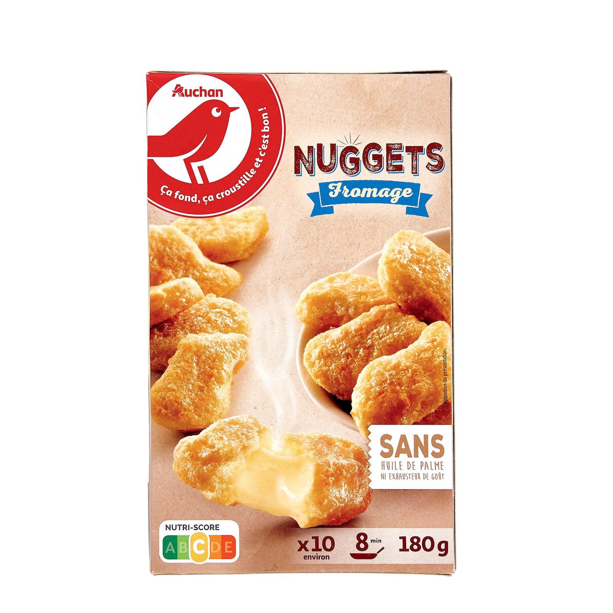 AUCHAN Nuggets fromage 10 pièces 180g