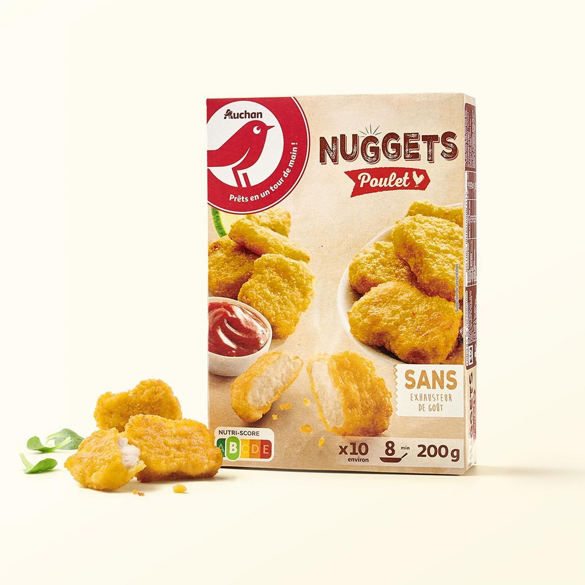 AUCHAN Nuggets de poulet 10 pièces 200g