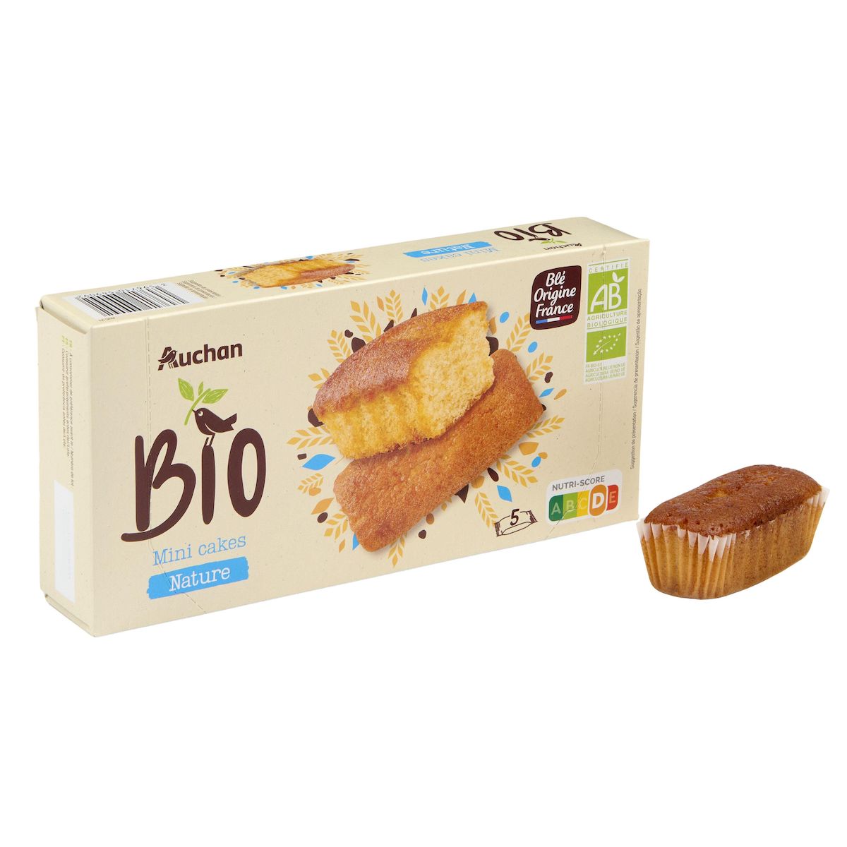 AUCHAN BIO Mini cakes nature 5 cakes 150g