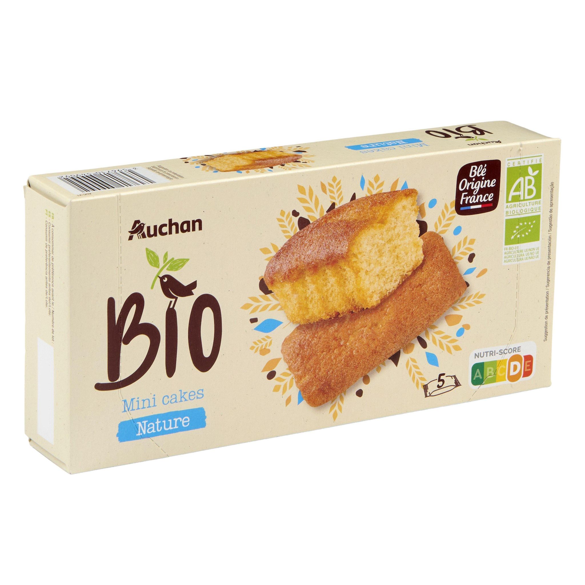 Voir la diapositive 5 : AUCHAN BIO Mini cakes nature 5 cakes 150g
