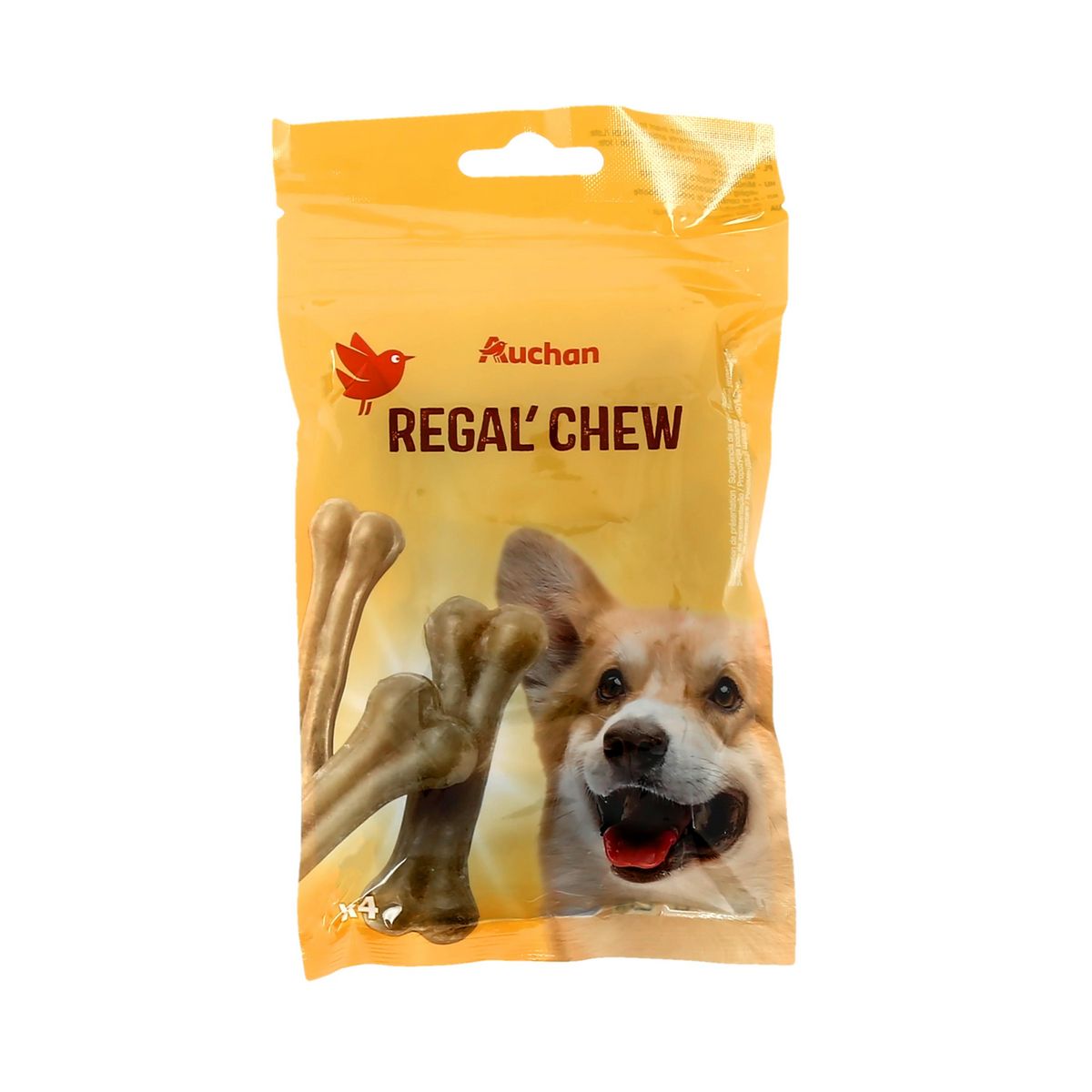 AUCHAN Os à mâcher pour chien 4x20g