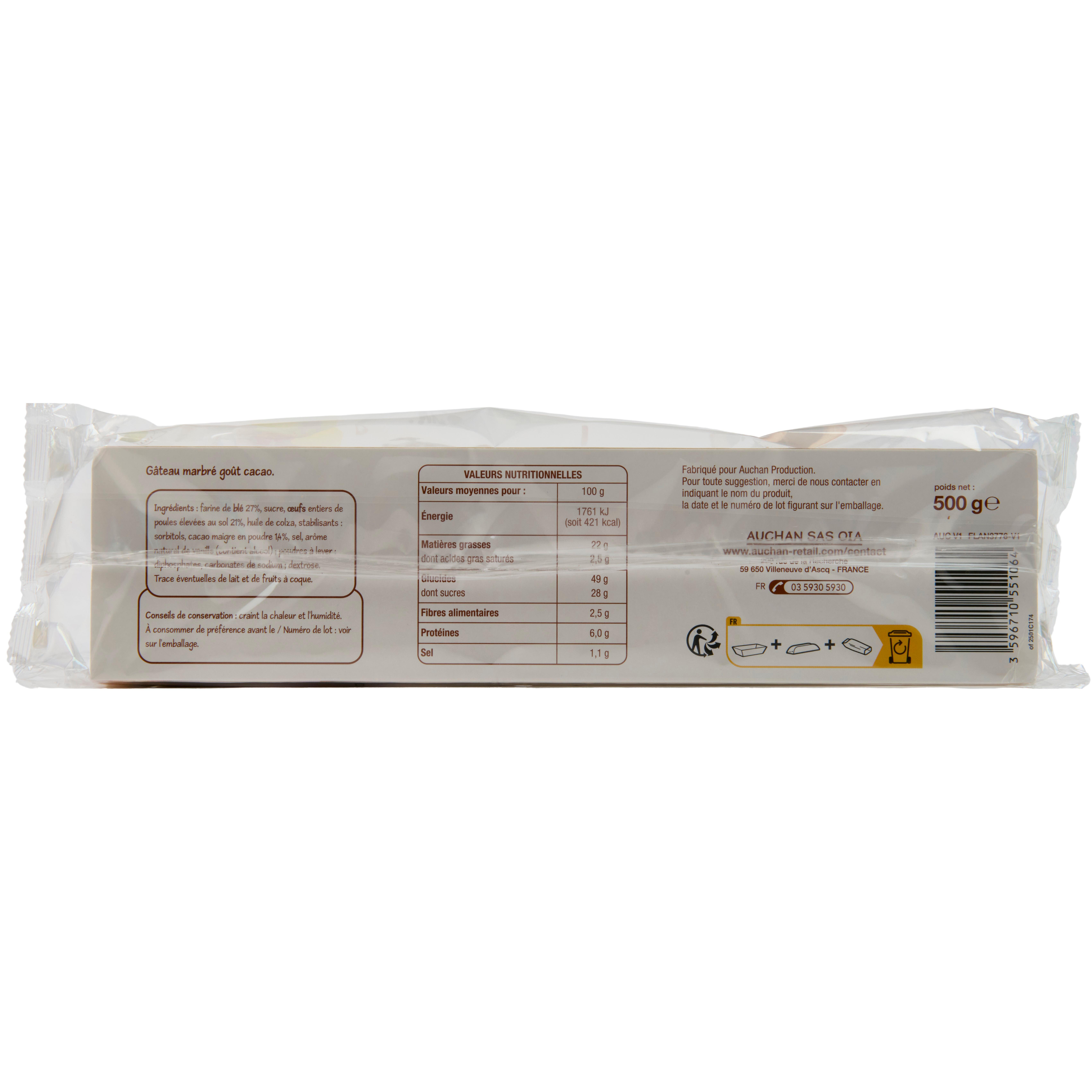 Voir la diapositive 3 : POUCE Gâteau marbré moelleux 500g