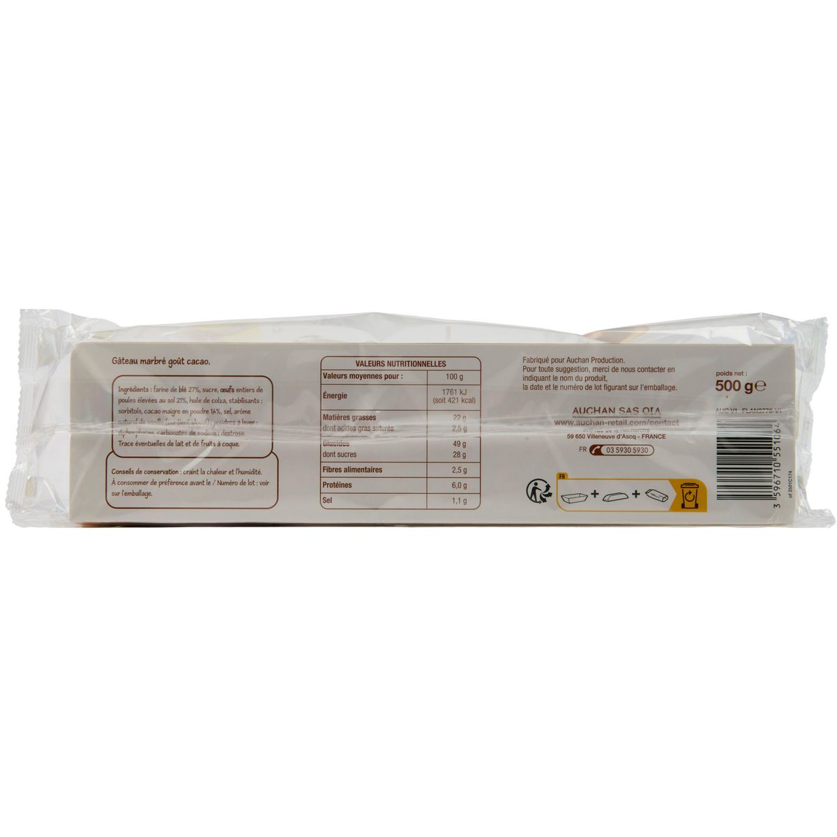 POUCE Gâteau marbré moelleux 500g