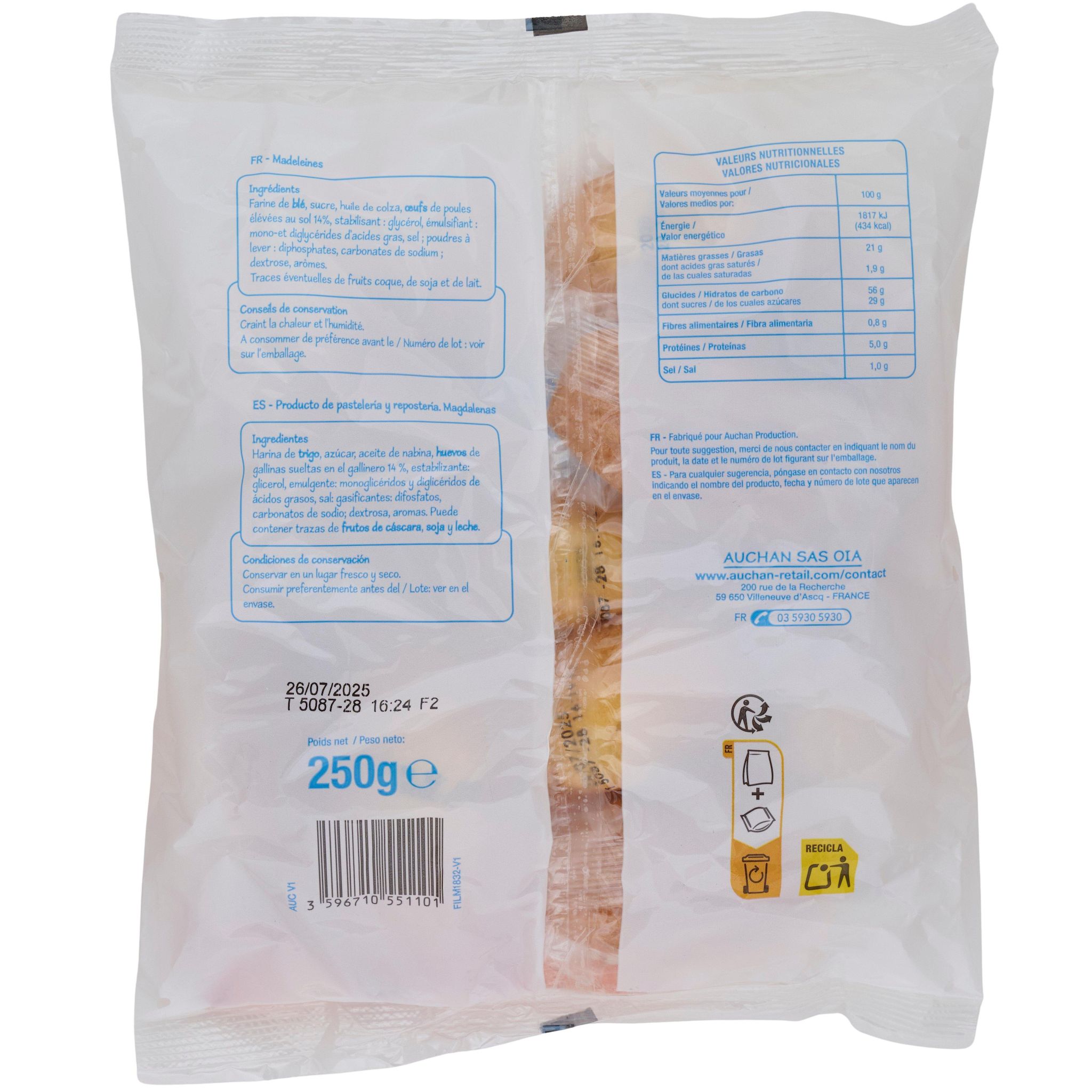 Voir la diapositive 3 : POUCE Madeleines coquilles 10 madeleines 250g