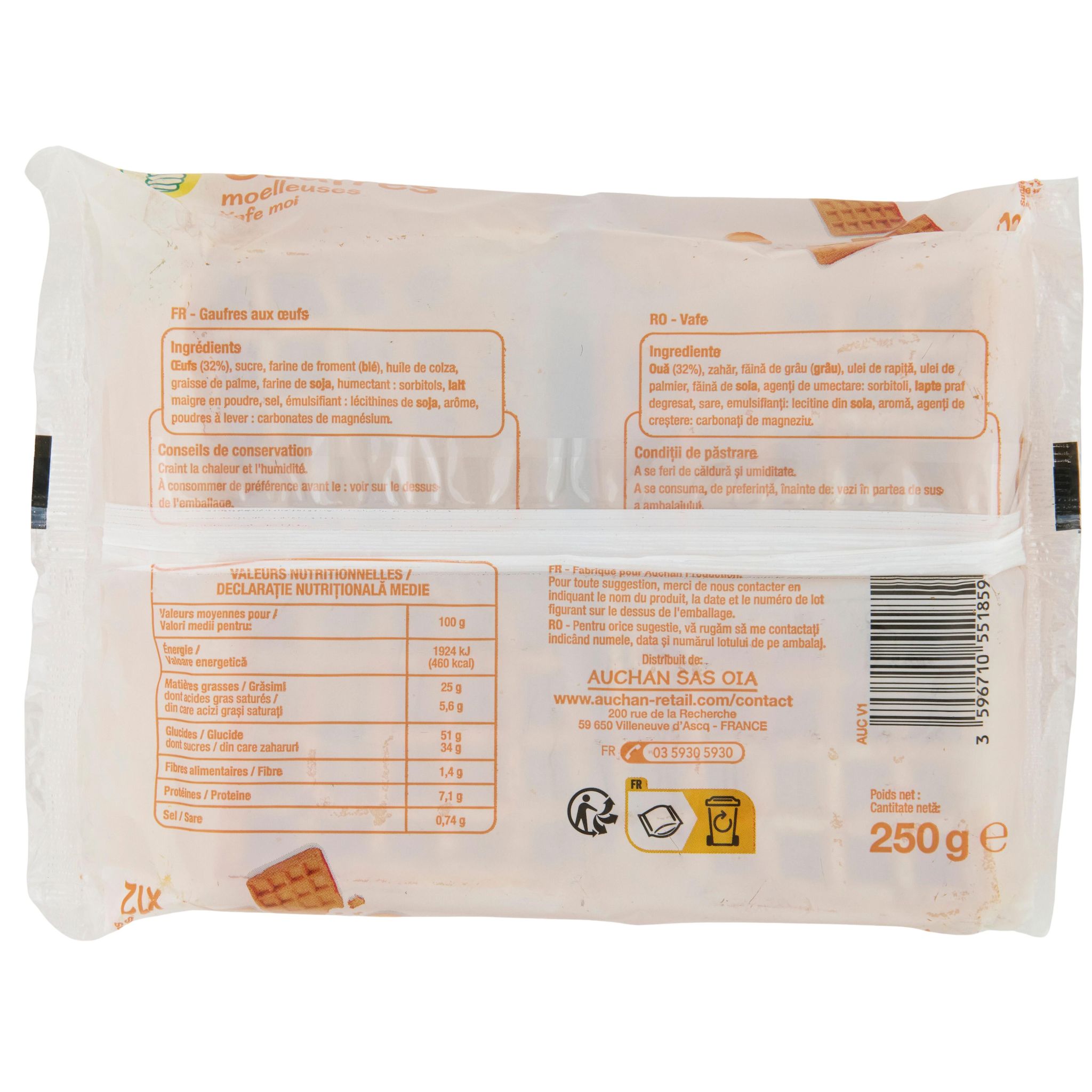 Voir la diapositive 2 : POUCE Gaufres aux oeufs 250g