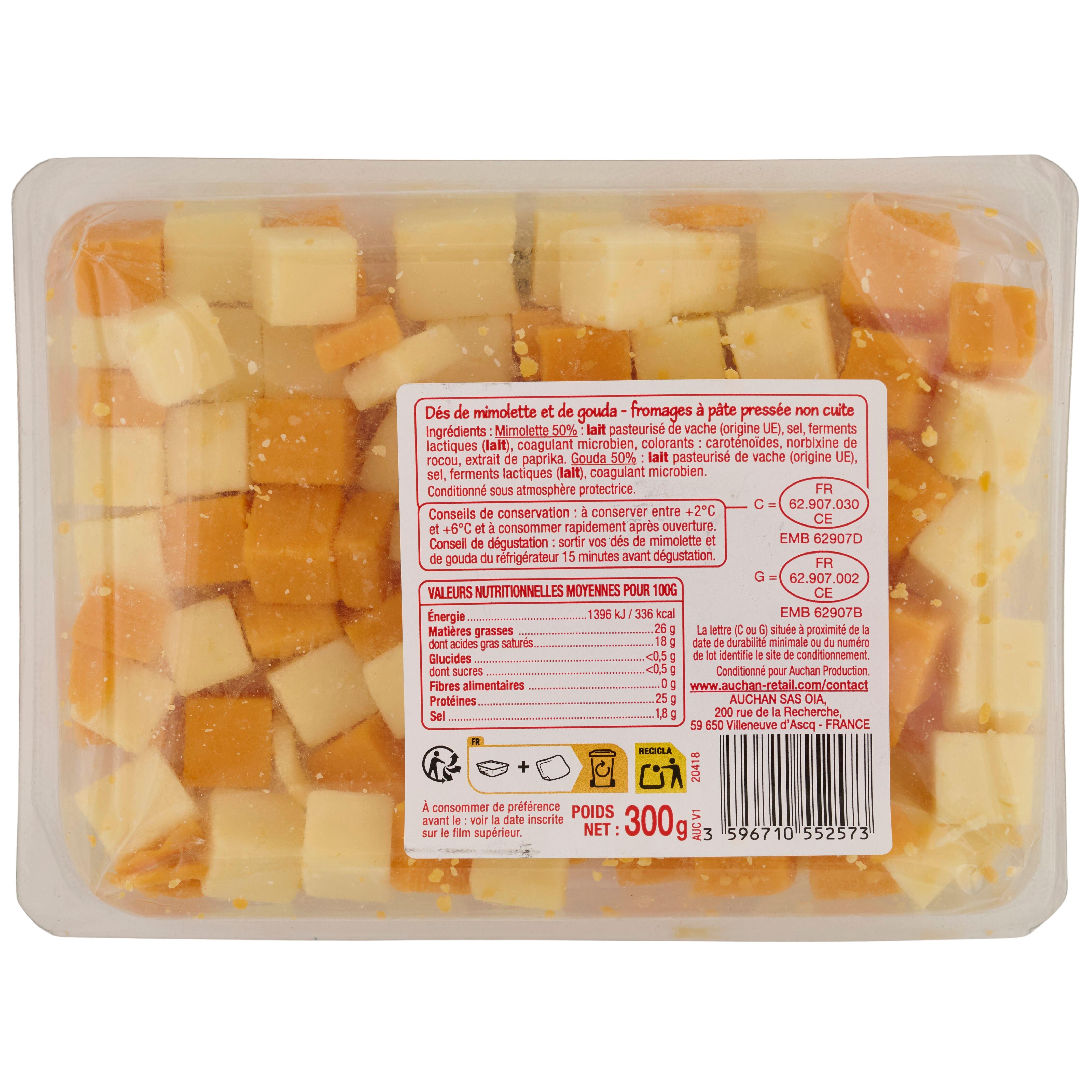 Voir la diapositive 2 : POUCE Dés gouda mimolette 300g