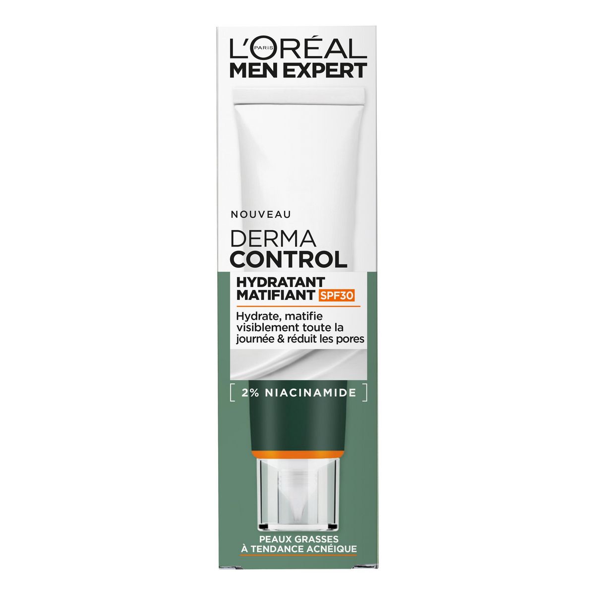 L'OREAL Men Expert Derma control hydratant matifiant SPF30 pour peaux grasses à tendance acnéique 40ml