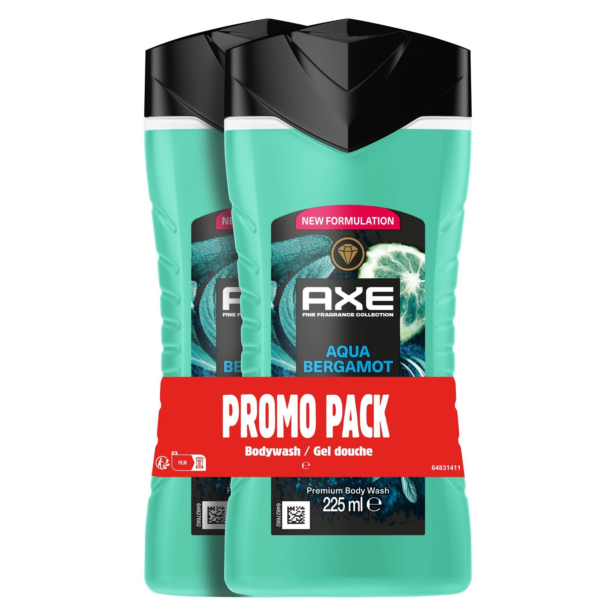 AXE Gel douche aqua bergamot 2x225ml