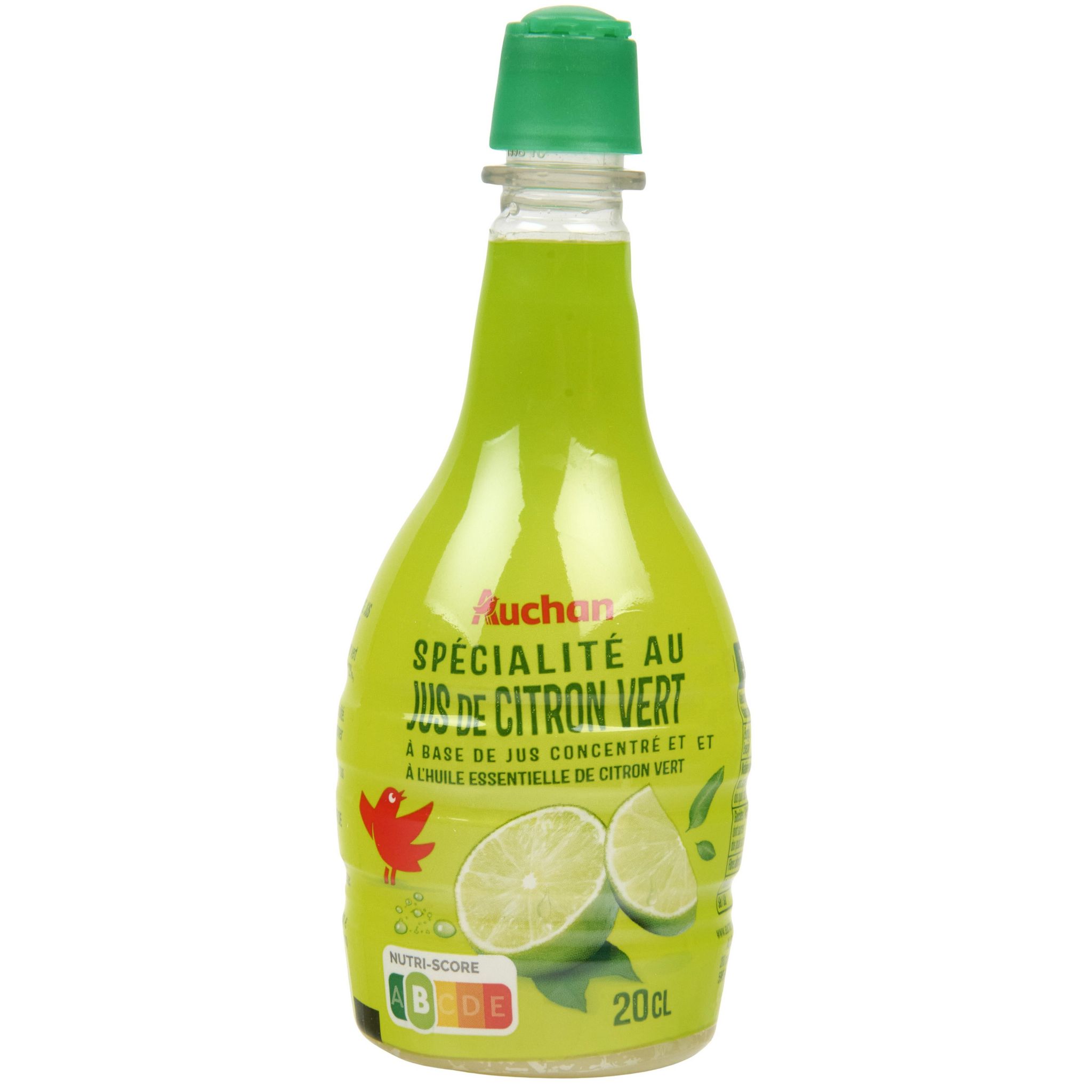 AUCHAN Jus à base de concentré de citron vert 20cl