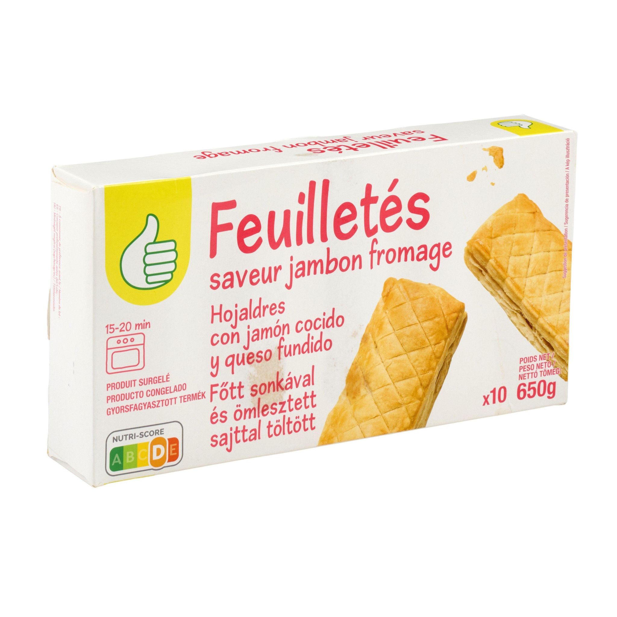 Voir la diapositive 2 : POUCE Feuilletés jambon fromage 10 pièces 650g